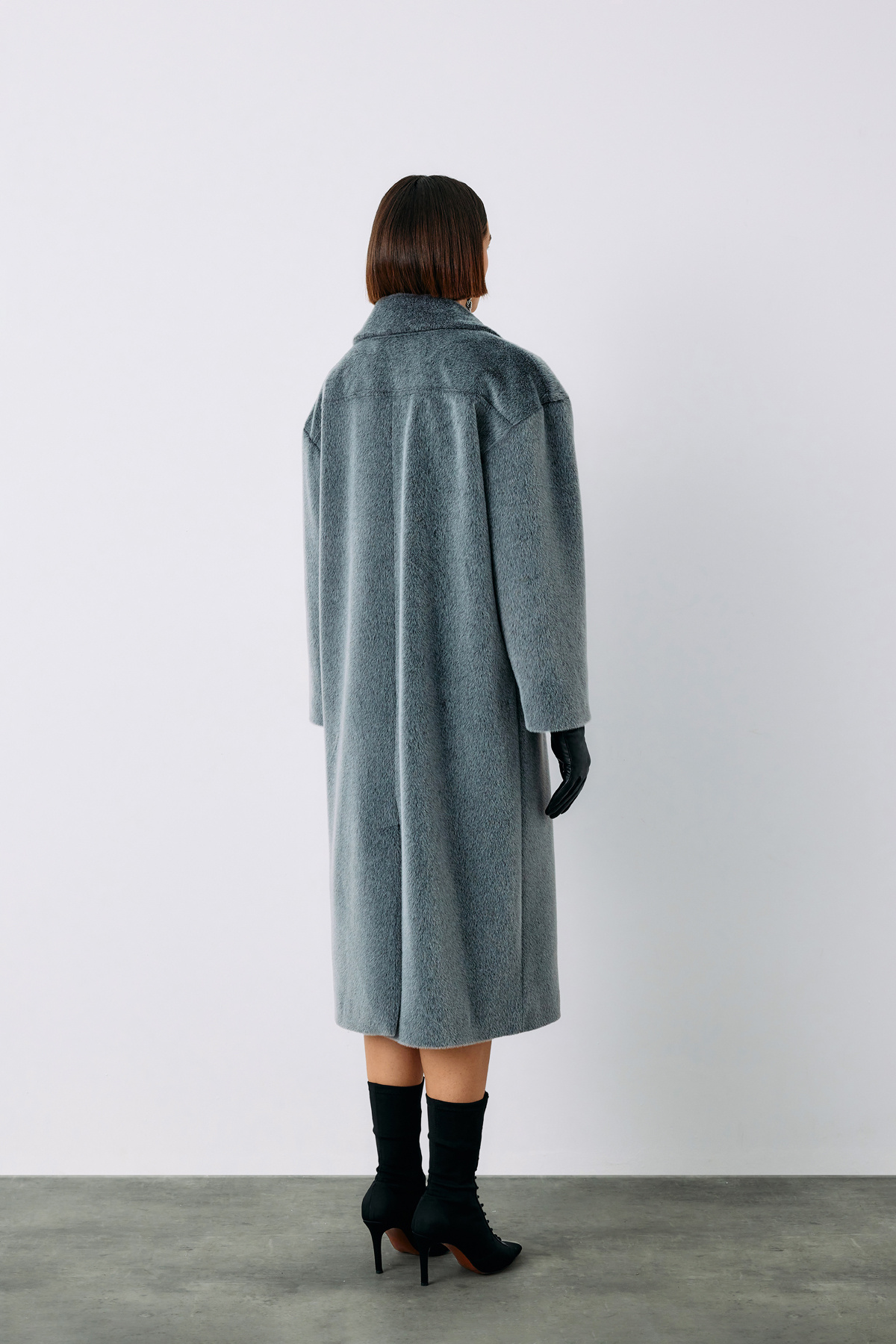 Düğmeli Kaşe Kaban - ANTRASİT