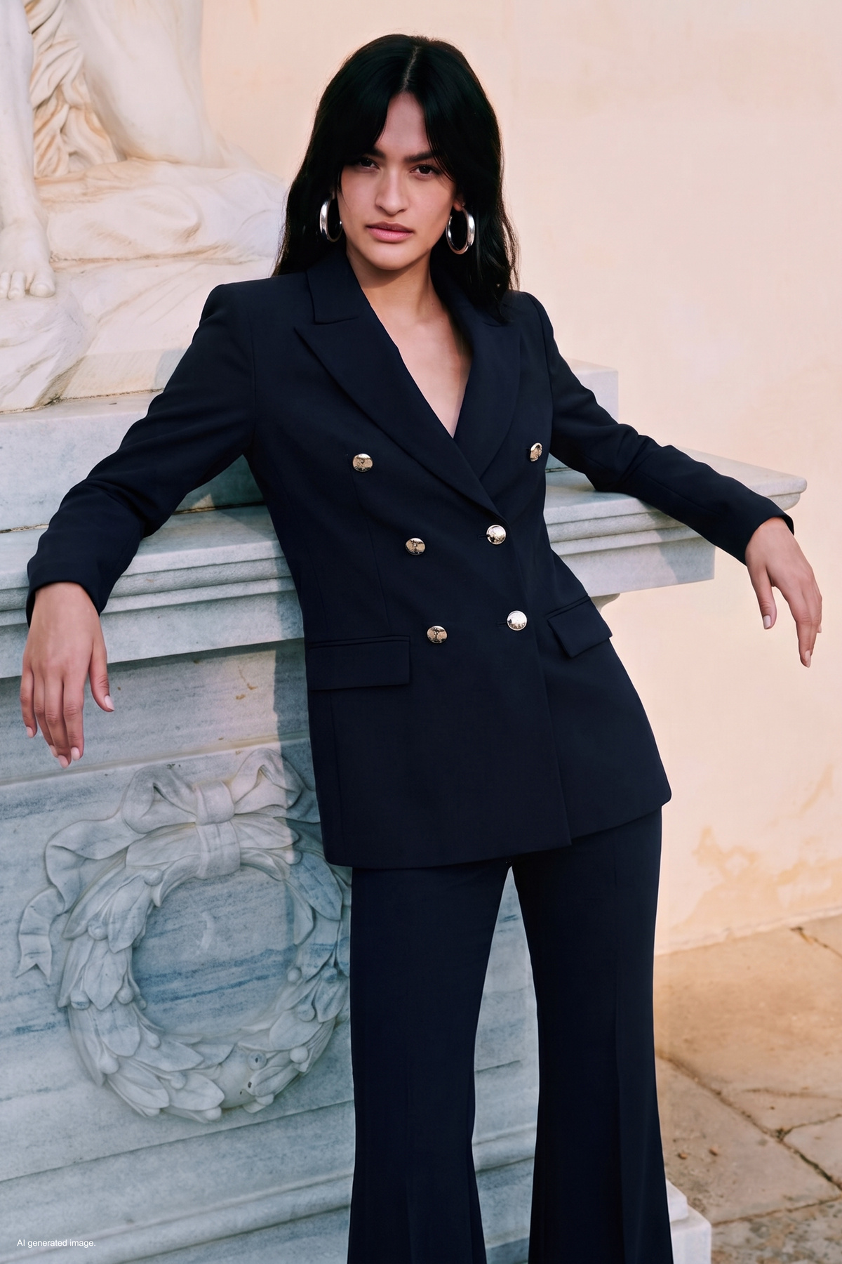 Buttoned Classic Jacket - Blue
