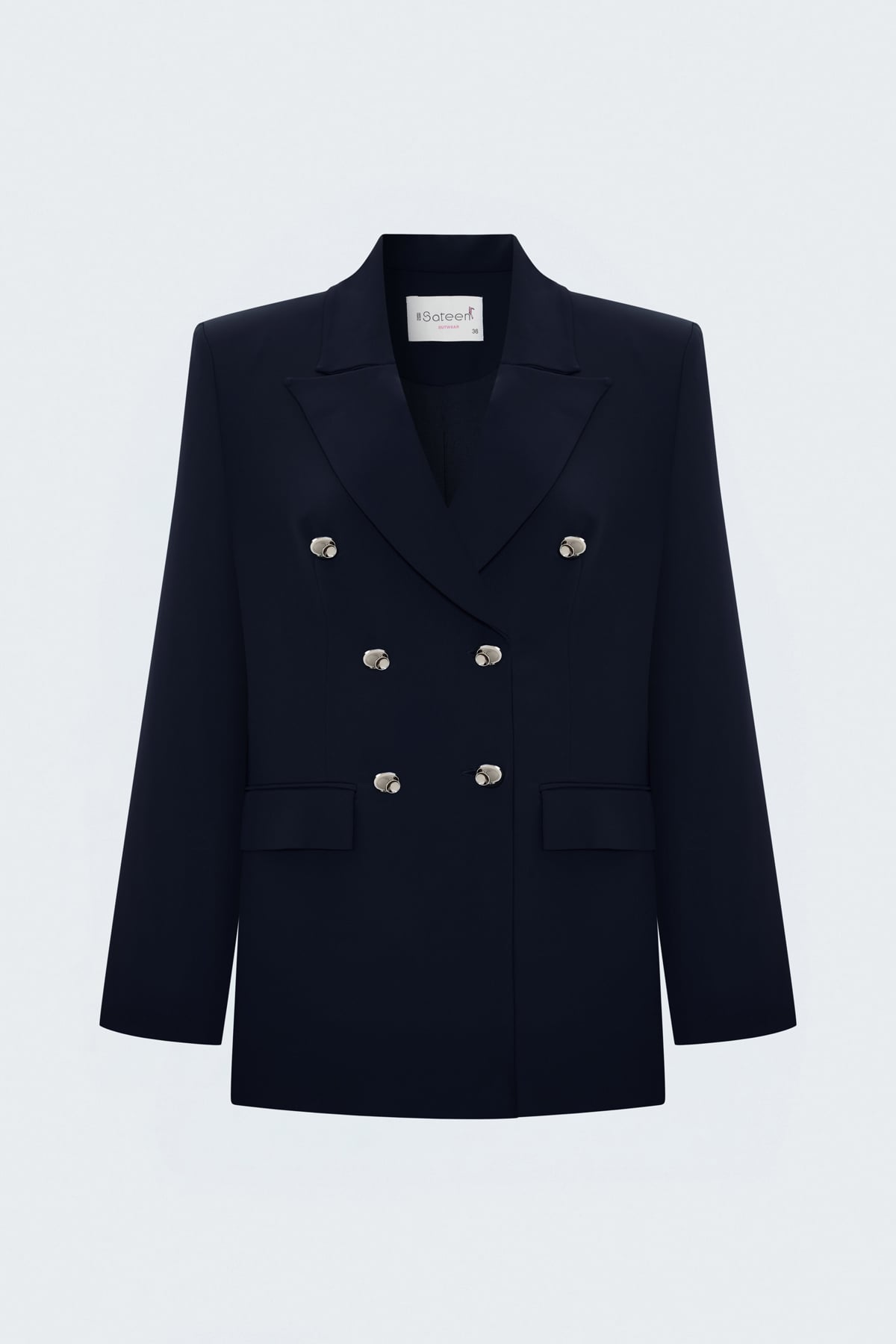 Buttoned Classic Jacket - Blue