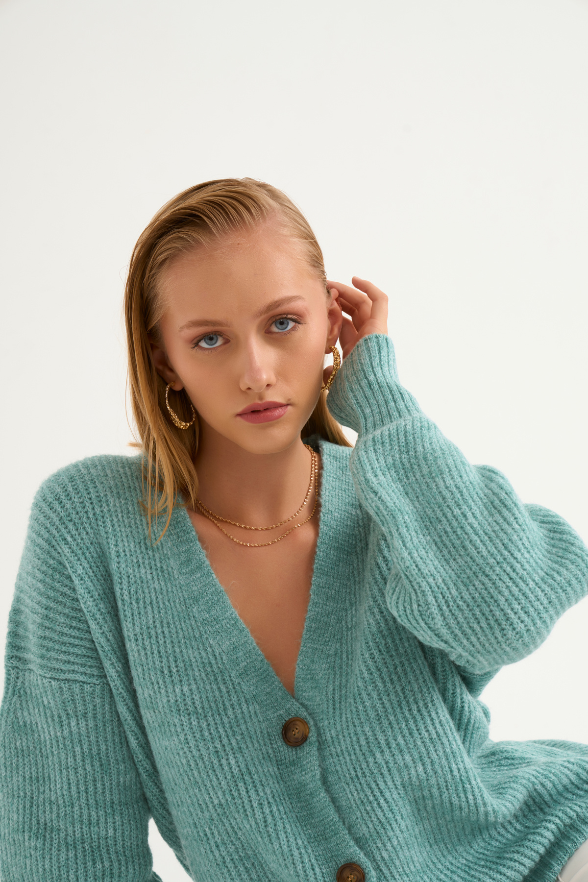 Buttoned shabby cardigan - MINT