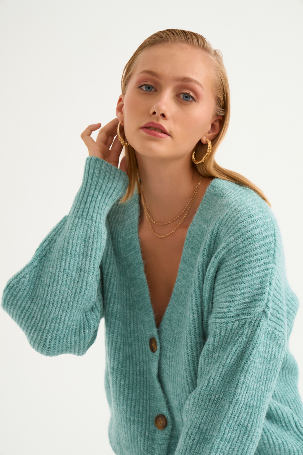 Buttoned shabby cardigan - MINT