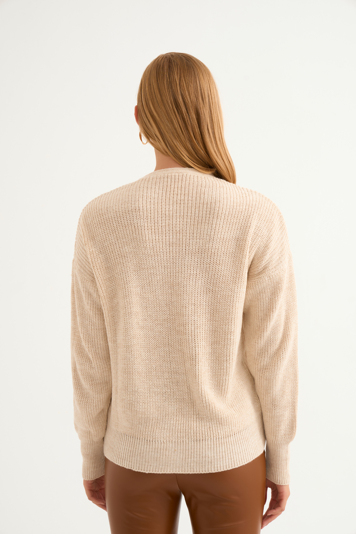 Buttoned shabby knit cardigan - STONE