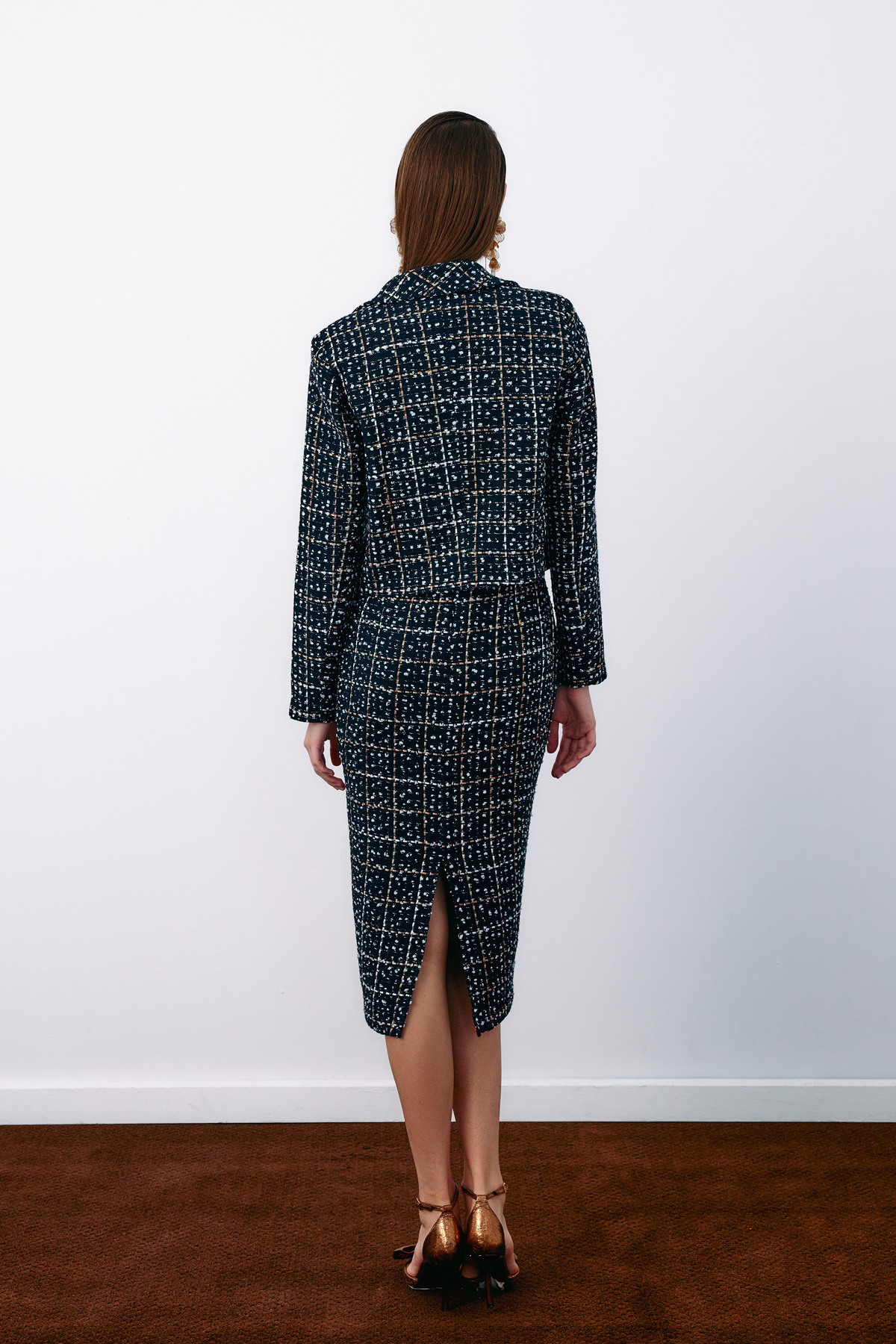 Düğmeli Tüvit Kısa Ceket - LACİVERT