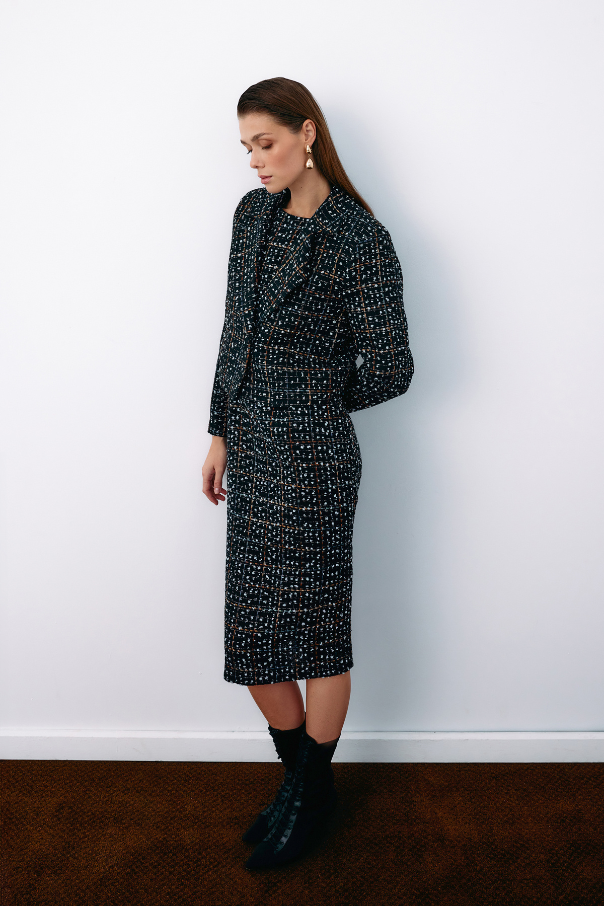 Düğmeli Tüvit Kısa Ceket - SİYAH