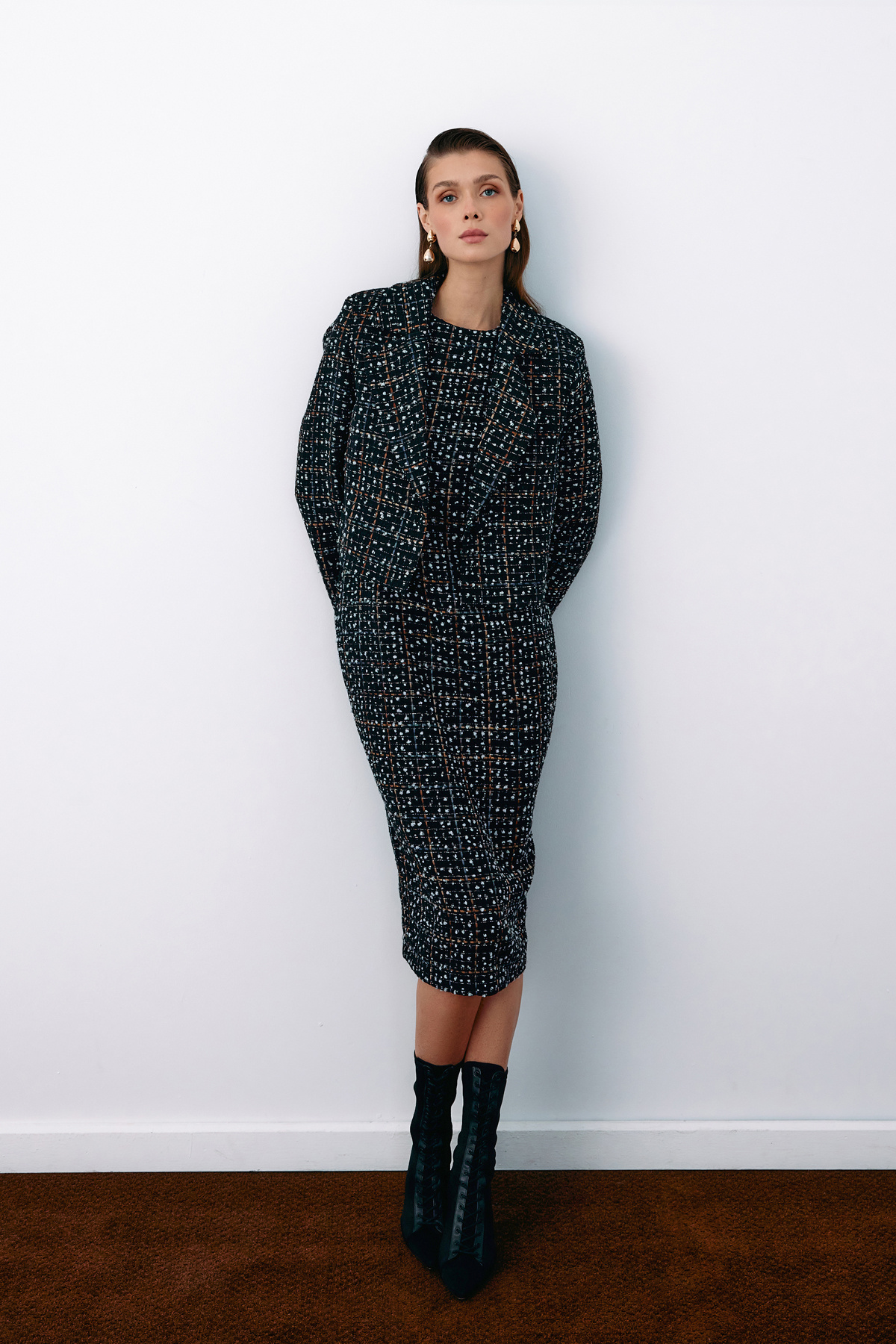 Düğmeli Tüvit Kısa Ceket - SİYAH