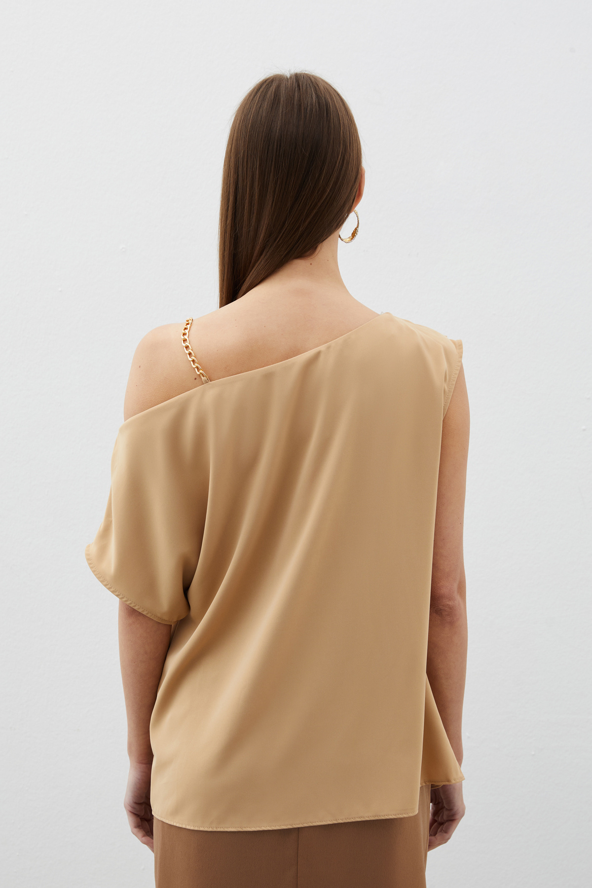 Düşük Omuzlu Salaş Bluz - CAMEL