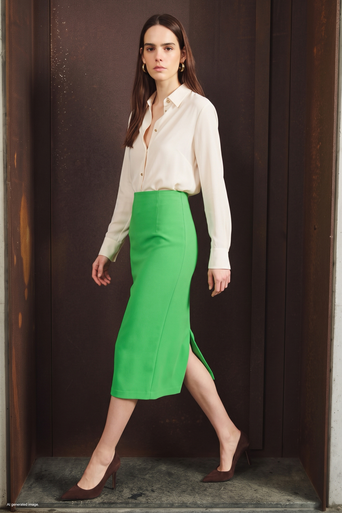 Straight Pencil Skirt - Lıght green