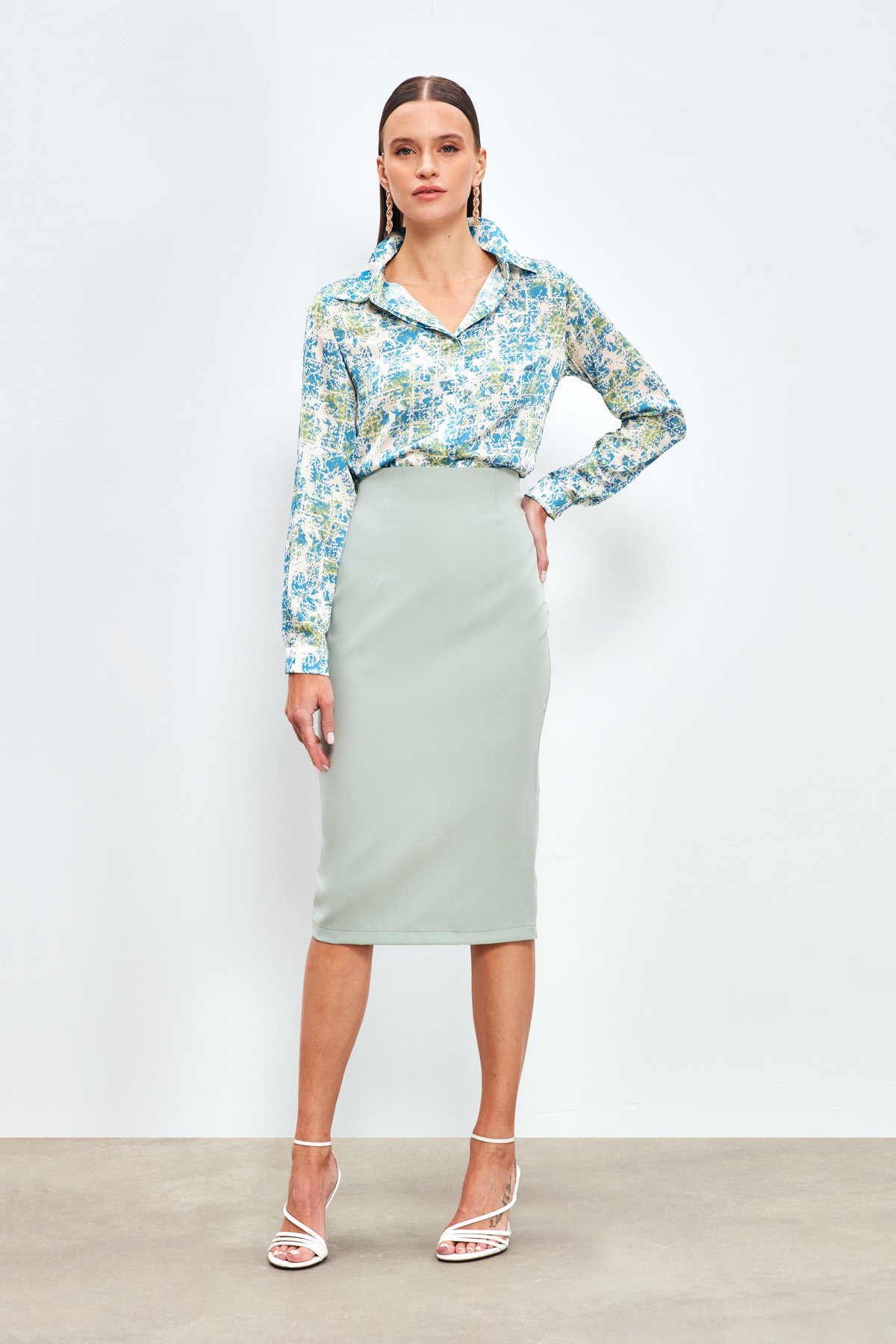 Düz Kalem Etek - ÇAĞLA YEŞİLİ