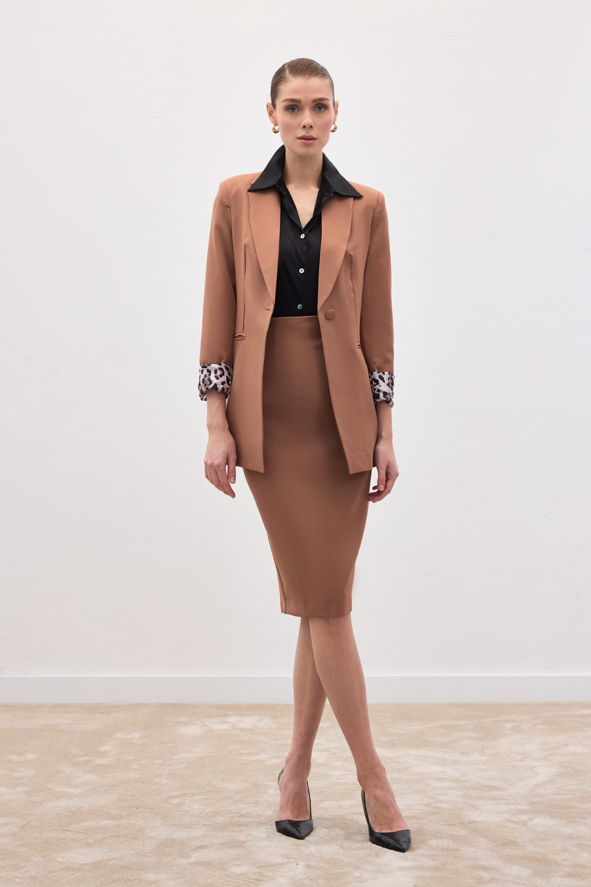 Straight Pencil Skirt - Camel