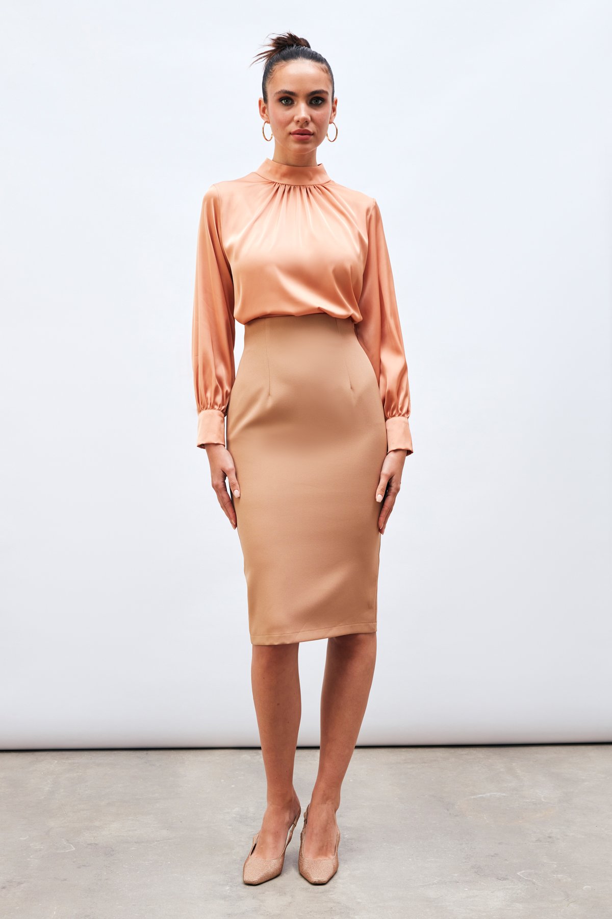 Düz kalem etek - CAMEL