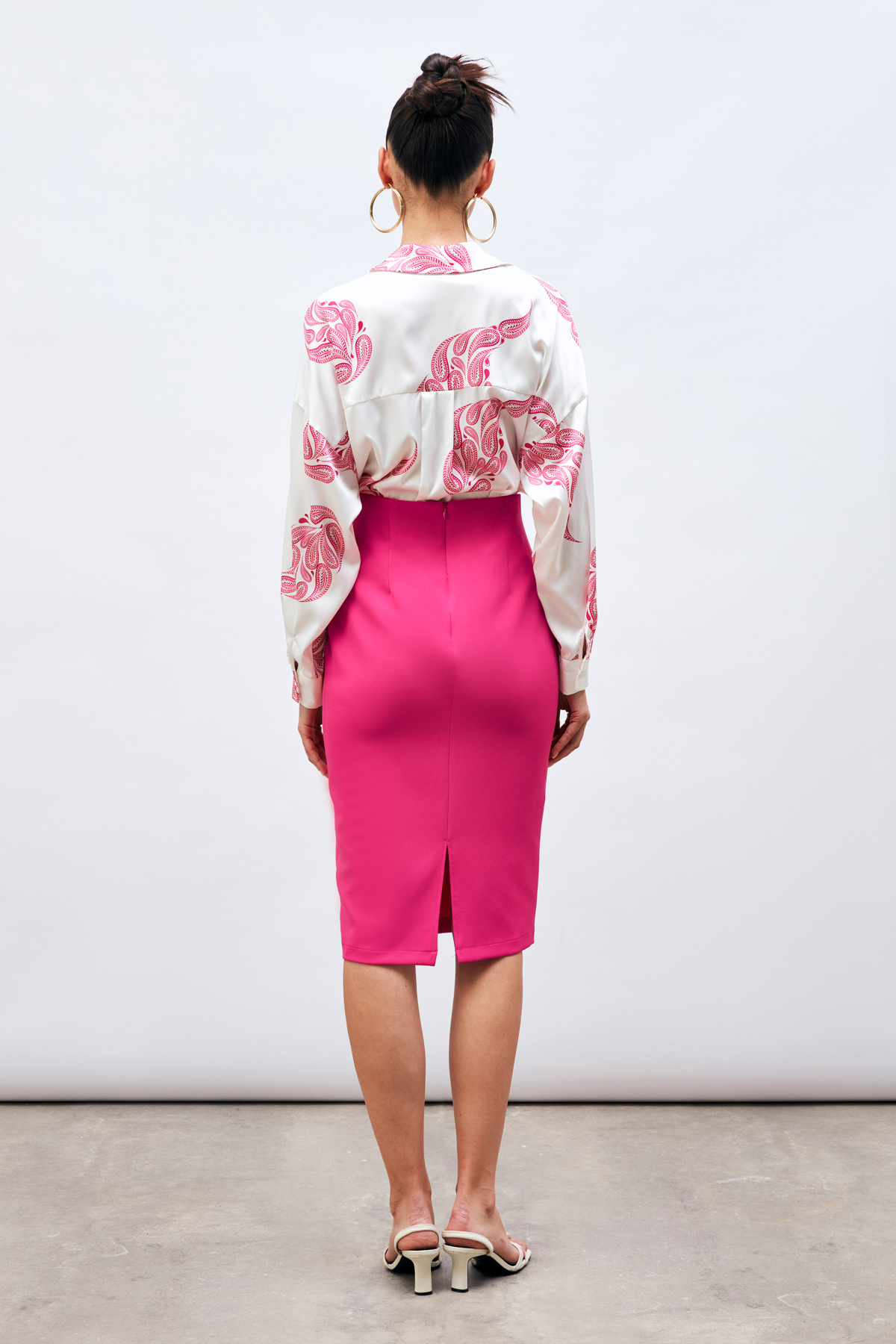 Düz kalem etek - FUŞYA