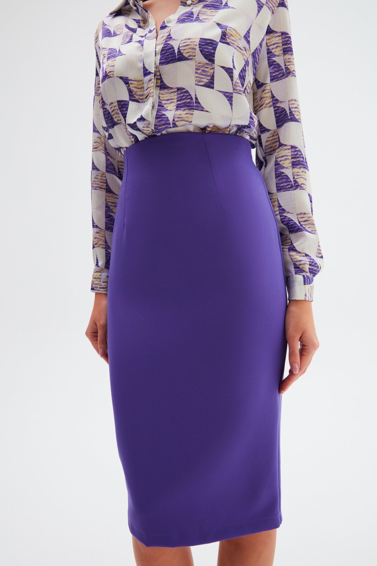 Straight Pencil Skirt - PURPLE