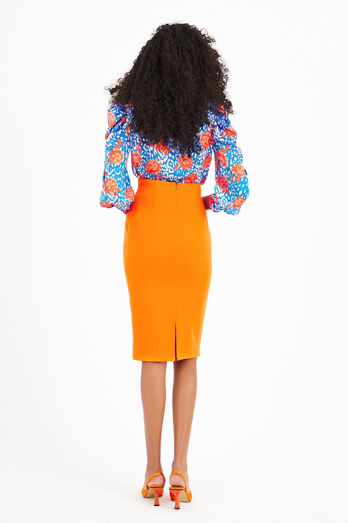 Düz kalem etek - ORANJ