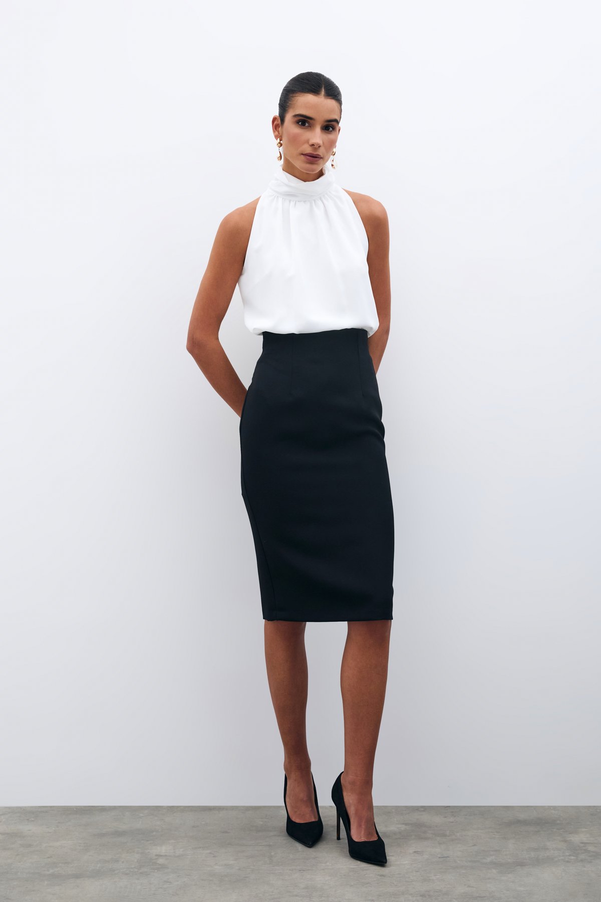 Düz Kalem Etek - Siyah