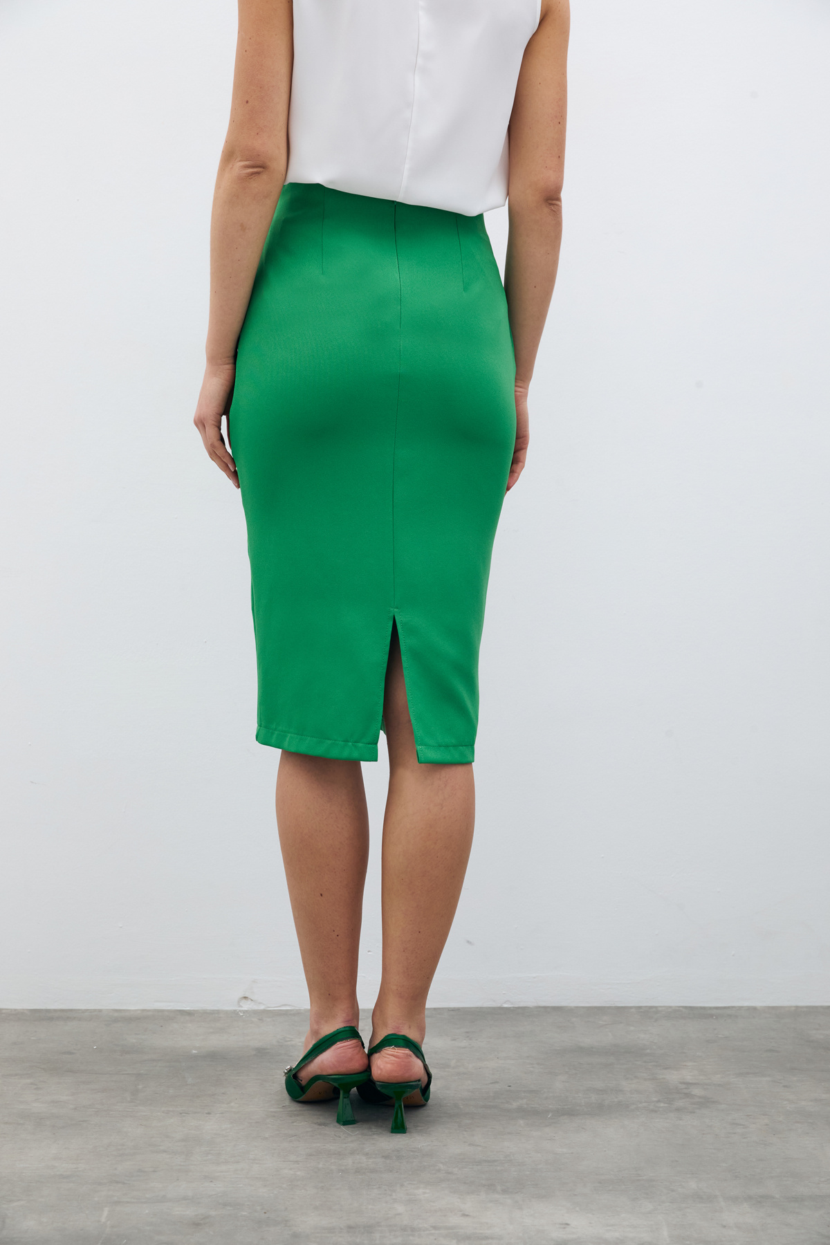Straight Pencil Skirt - Green