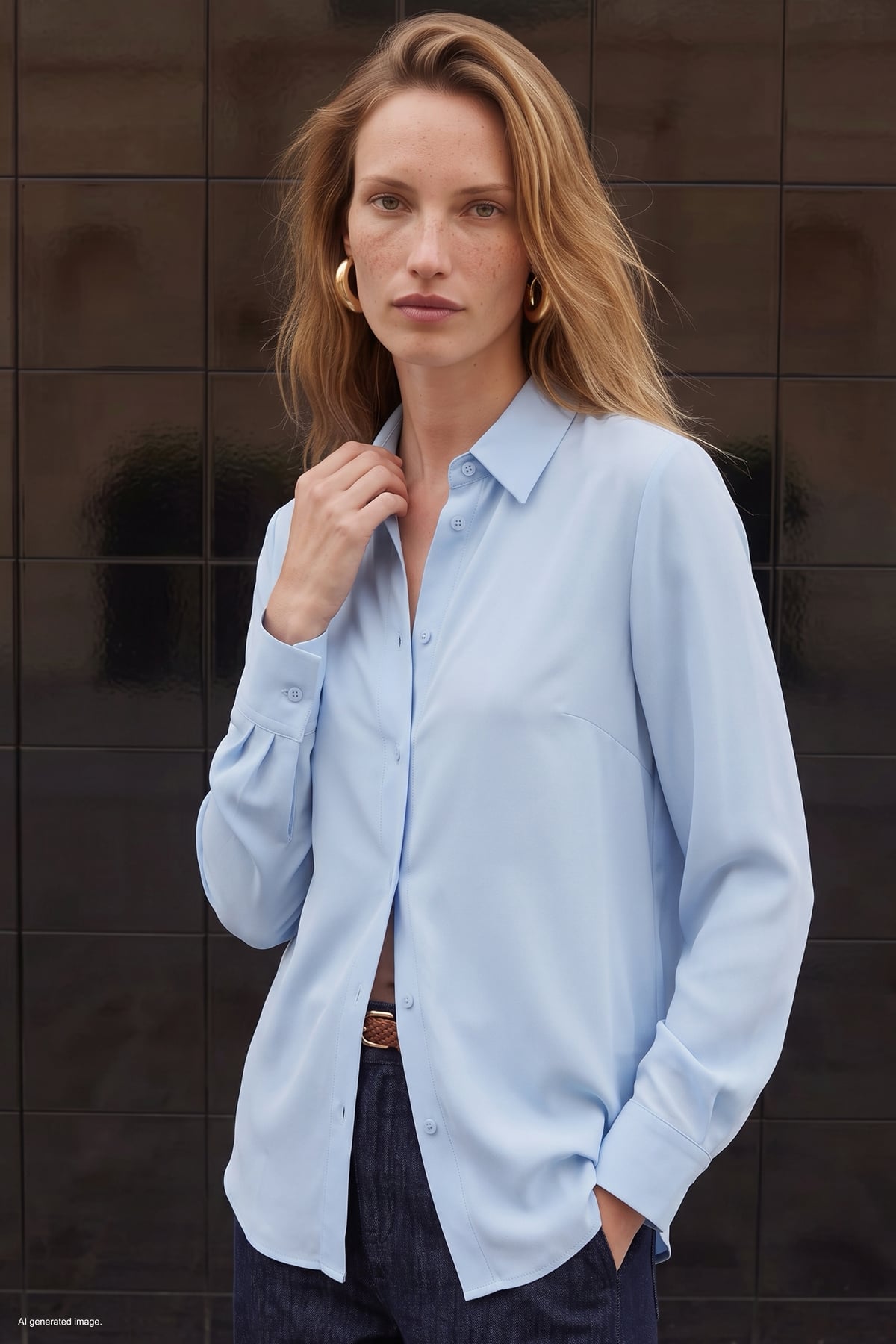 Plain Classic Shirt - Bebe blue