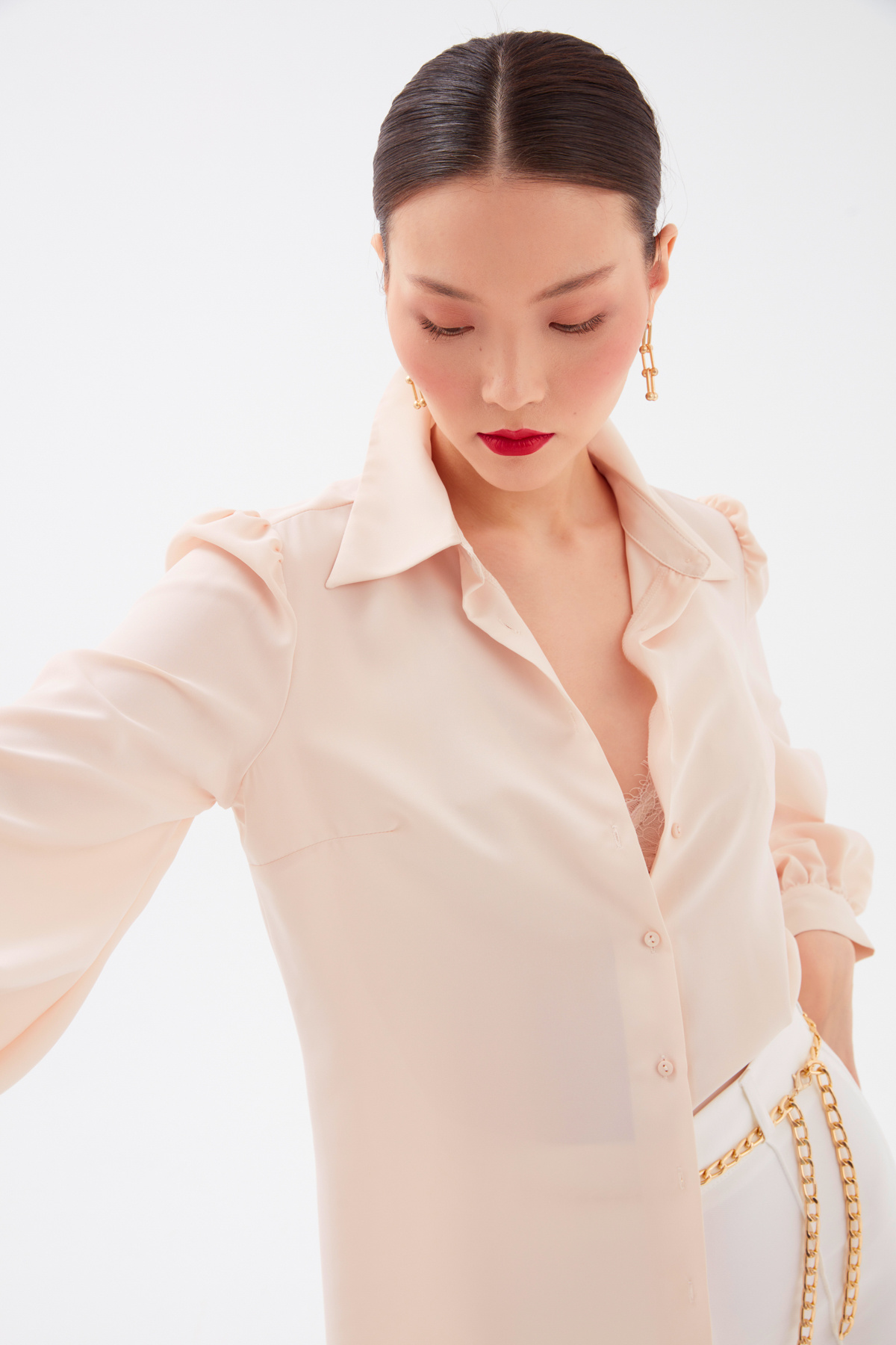 Düz Klasik Gömlek - BEJ