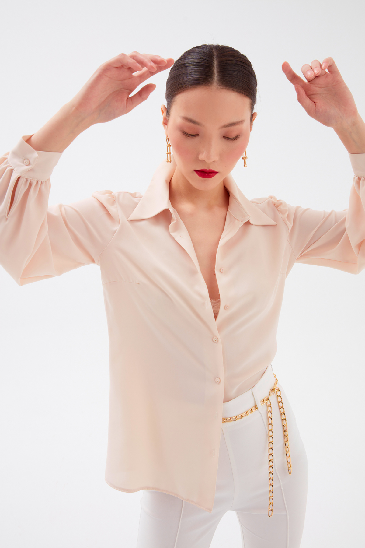 Düz Klasik Gömlek - BEJ