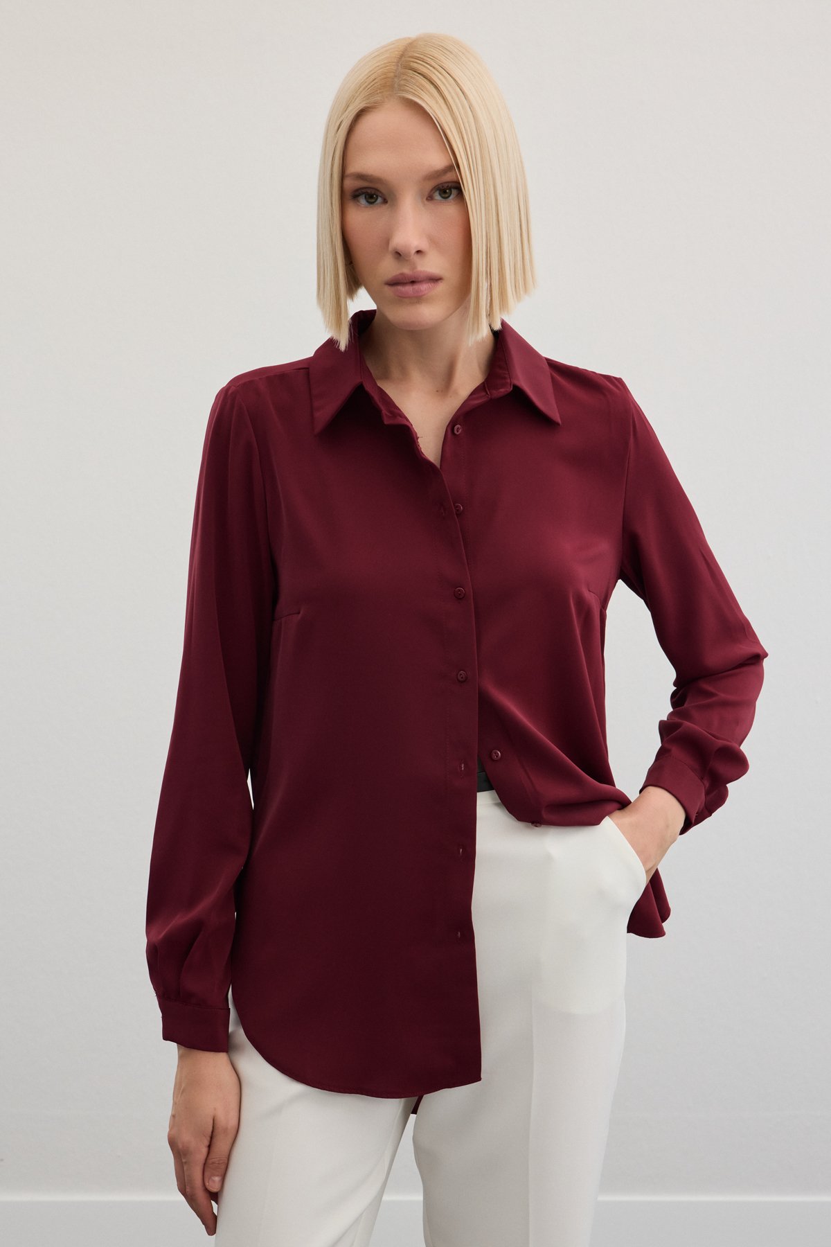 Plain Classic Shirt - Maroon
