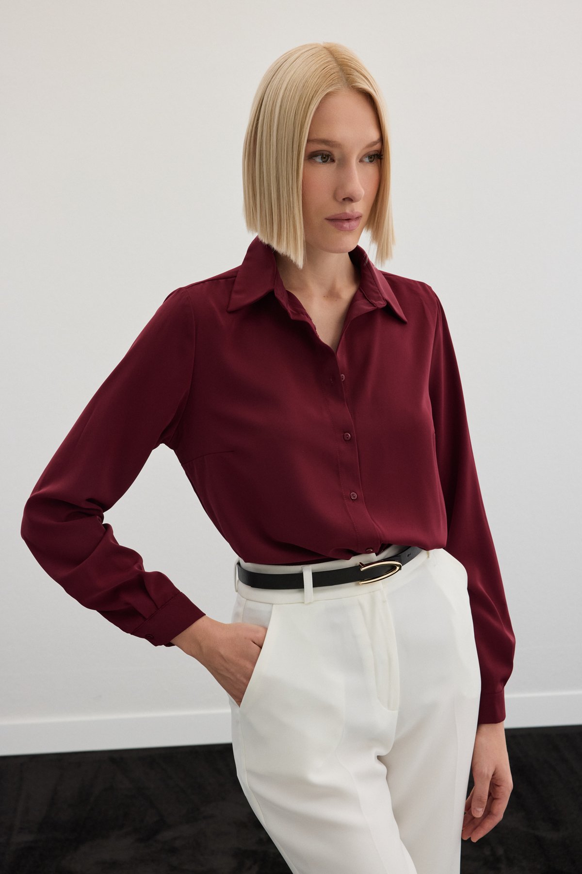 Plain Classic Shirt - Maroon