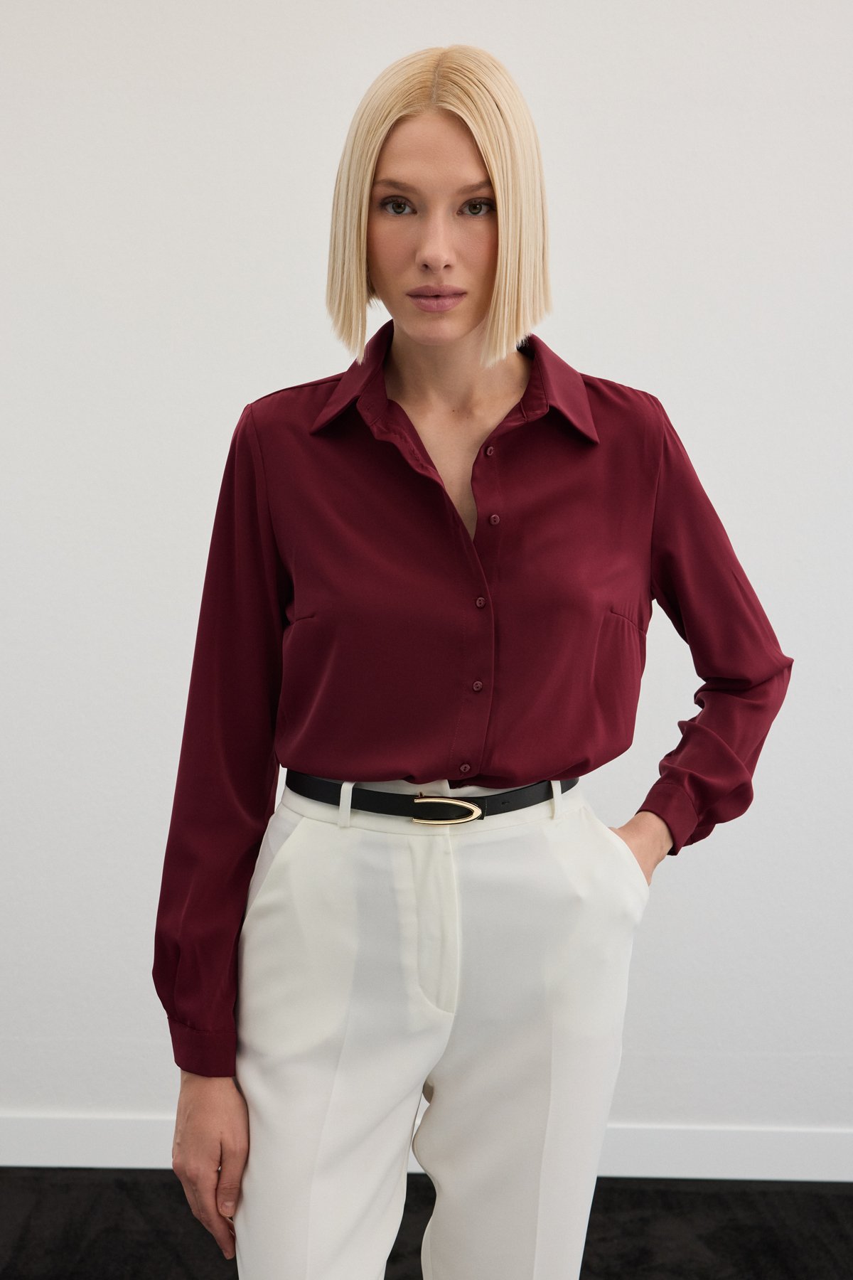 Plain Classic Shirt - Maroon