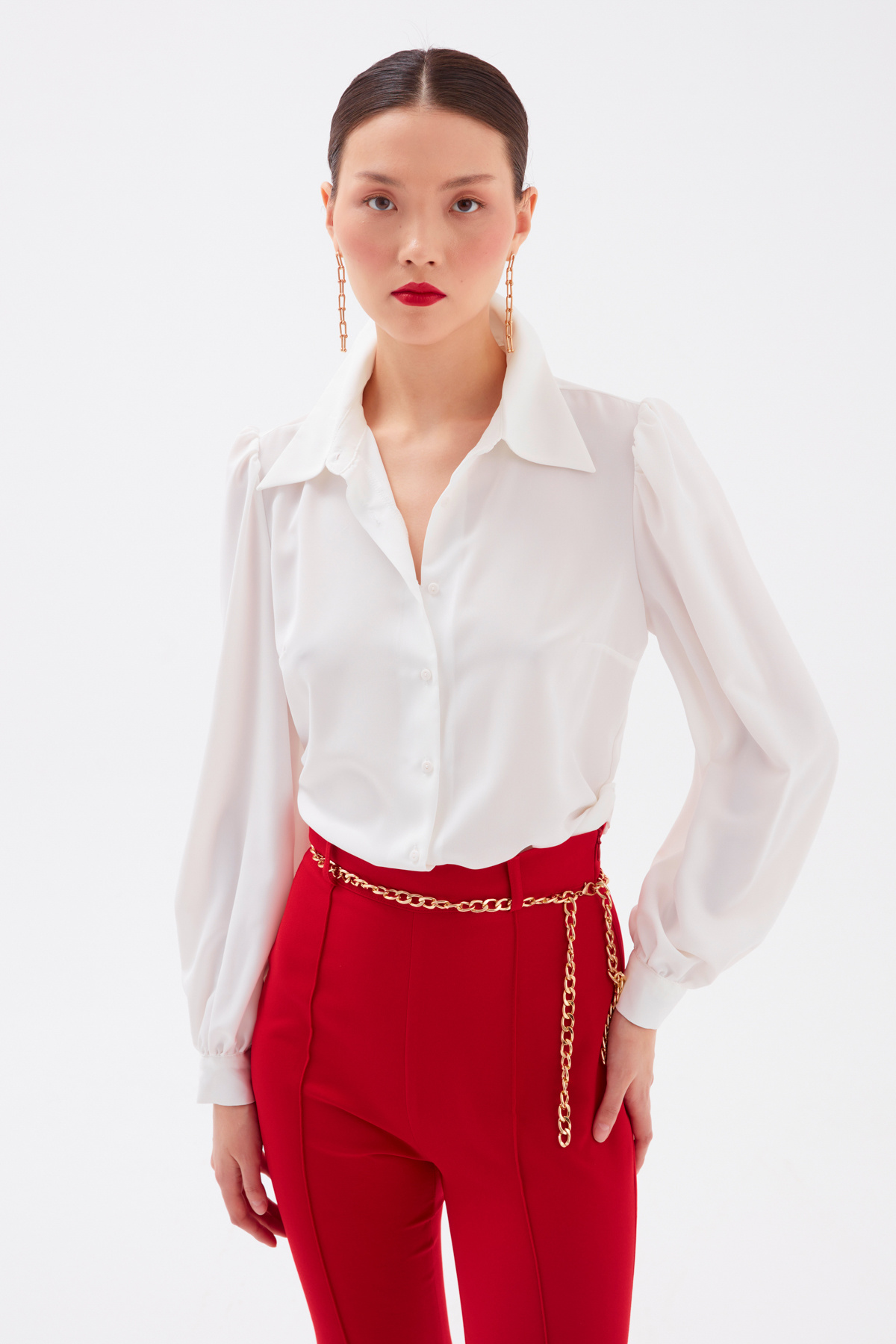 Düz Klasik Gömlek - EKRU