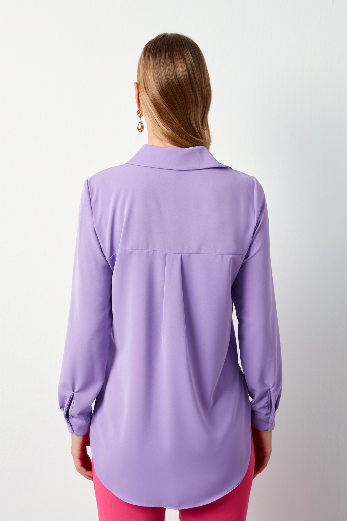 Düz Klasik Gömlek - LİLA