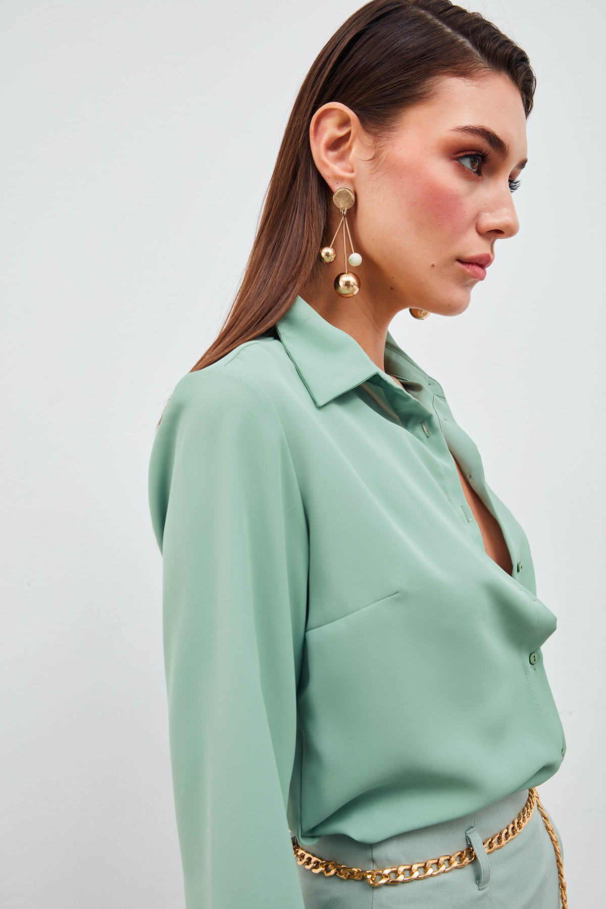 Düz Klasik Gömlek - MİNT