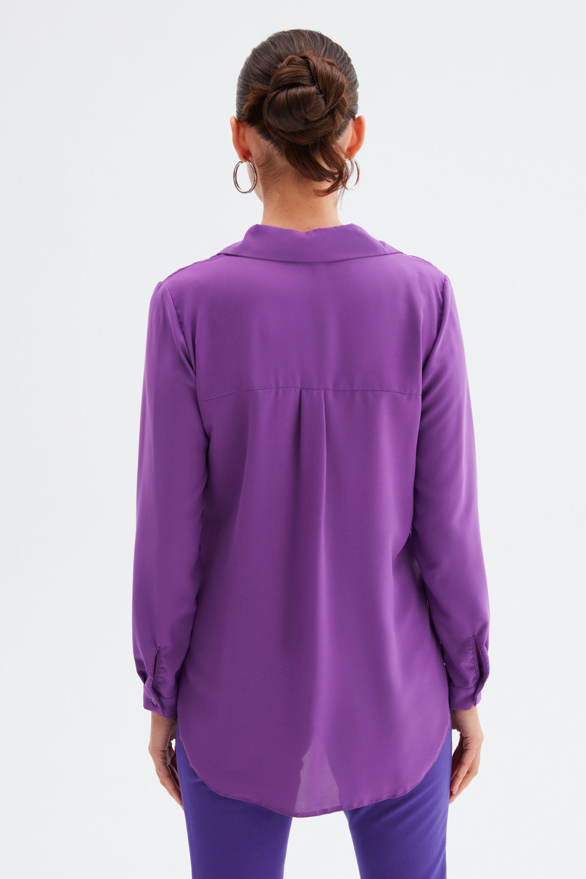 Düz Klasik Gömlek - MOR