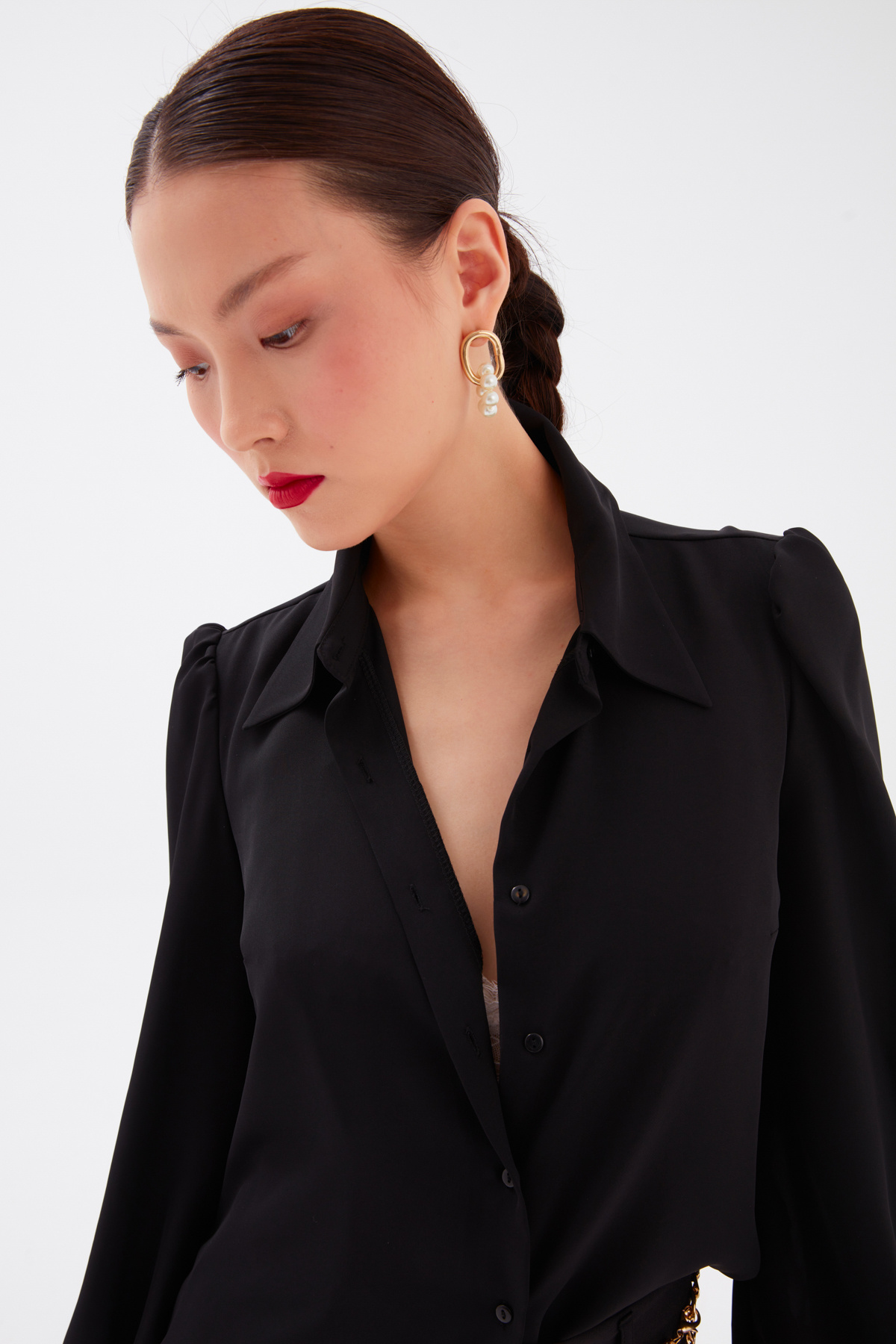 Düz Klasik Gömlek - SİYAH