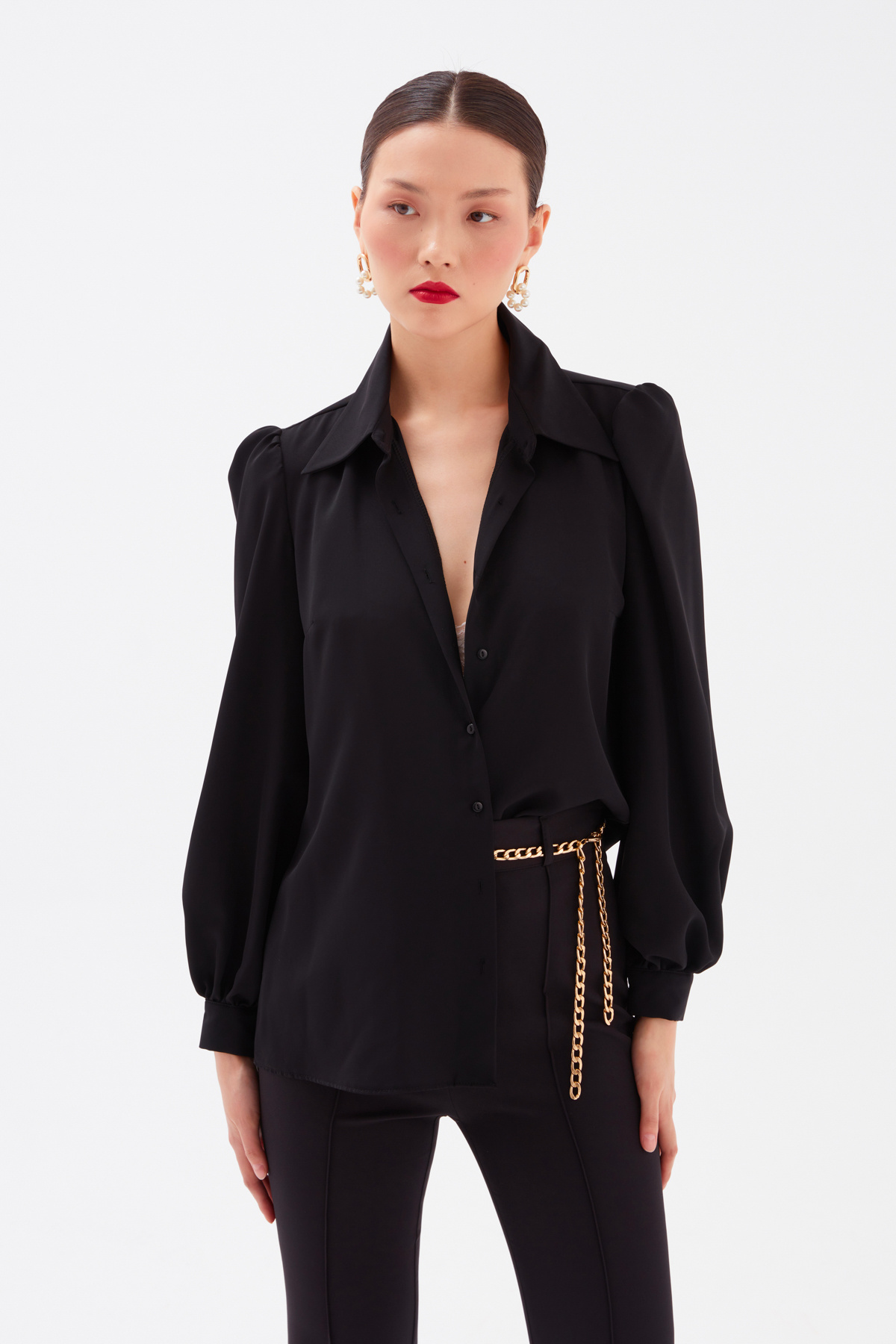 Düz Klasik Gömlek - SİYAH