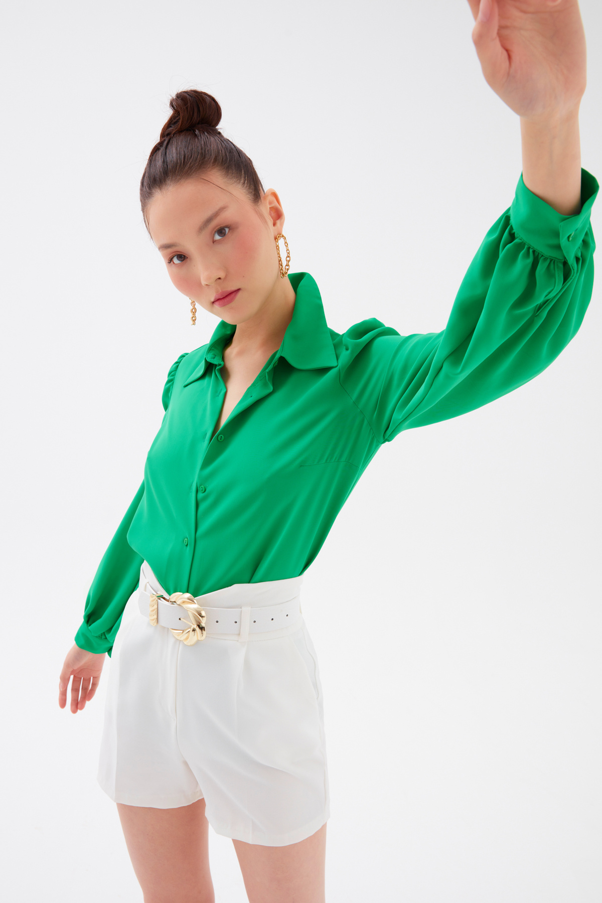 Düz Klasik Gömlek - YEŞİL