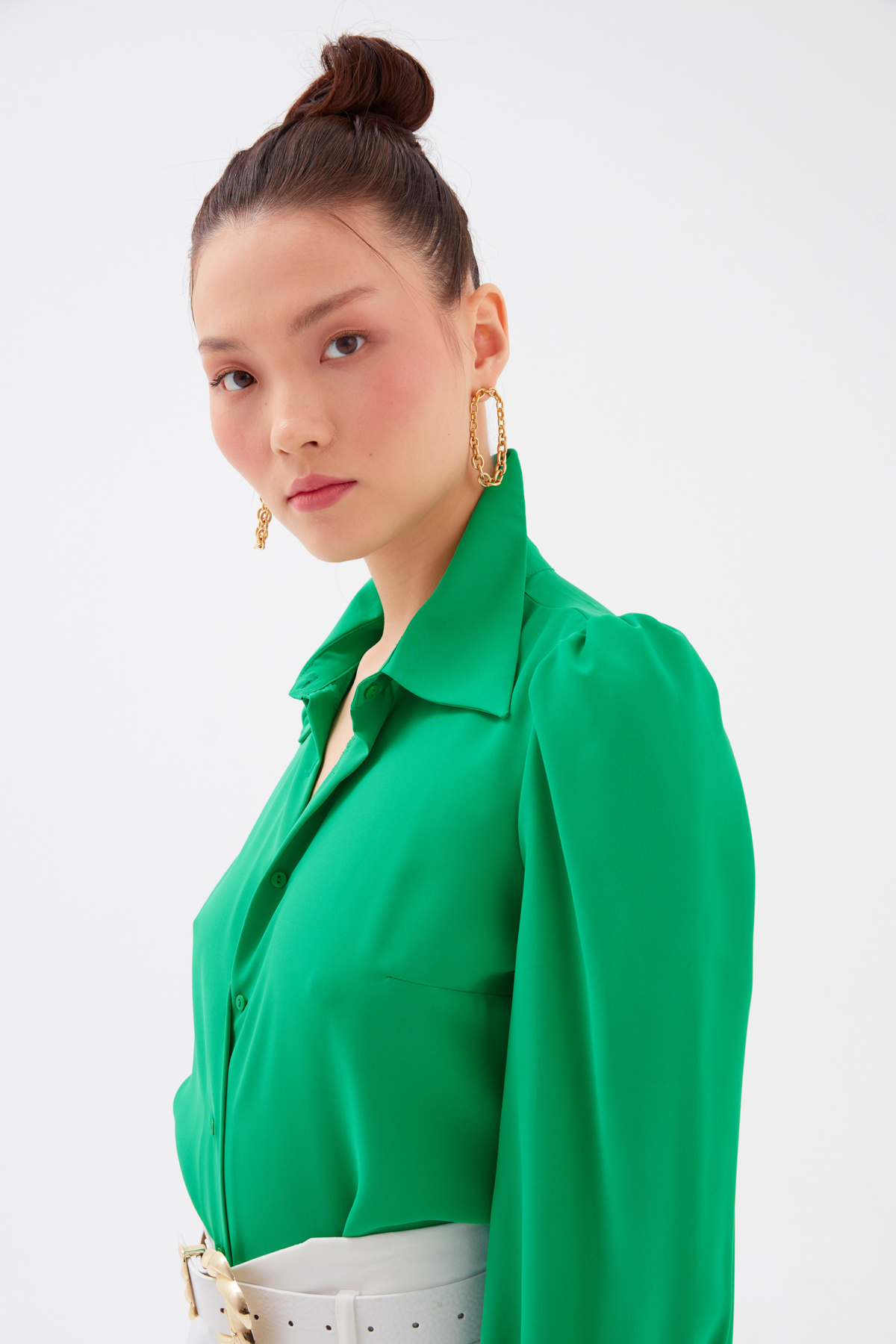 Düz Klasik Gömlek - YEŞİL