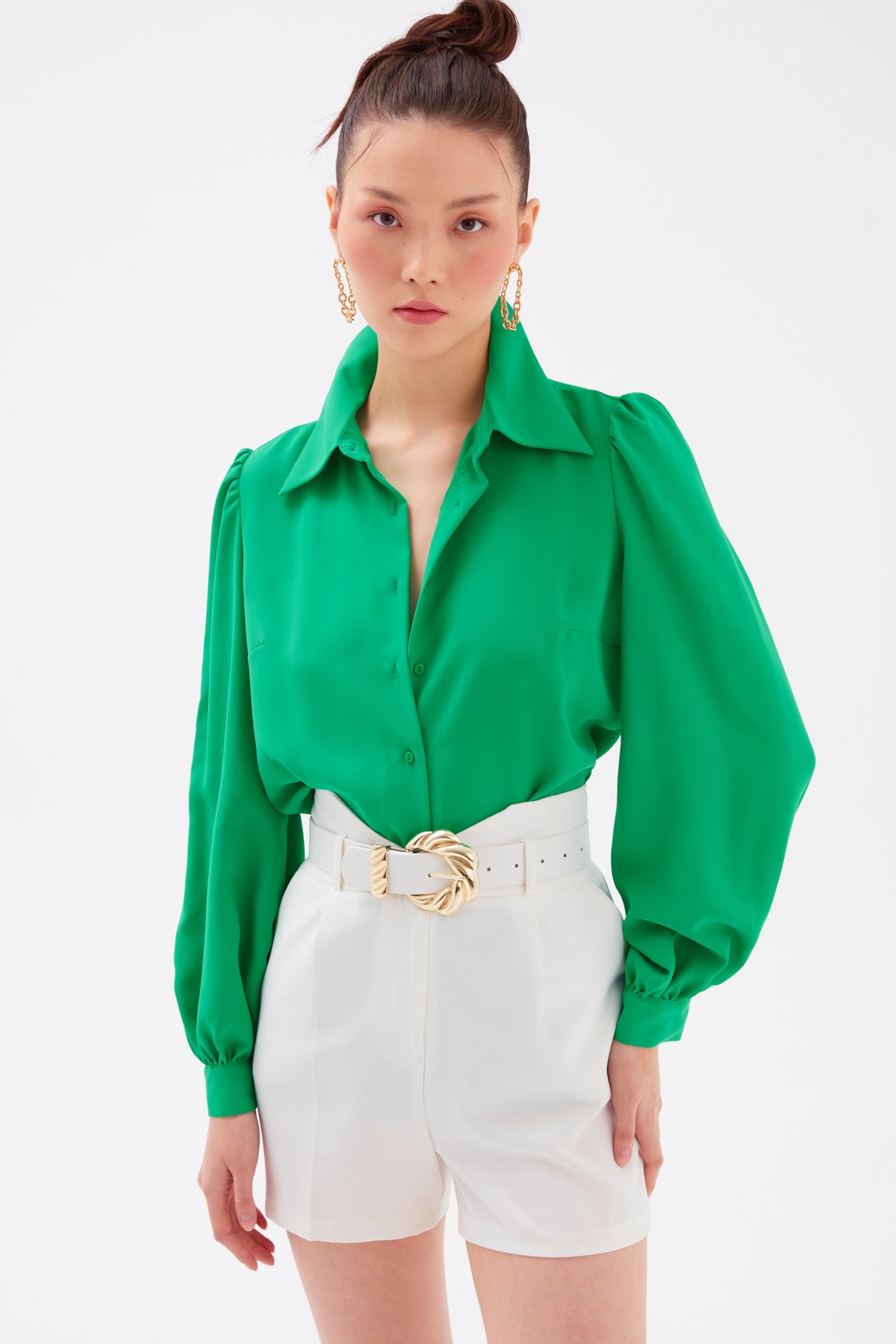 Düz Klasik Gömlek - YEŞİL