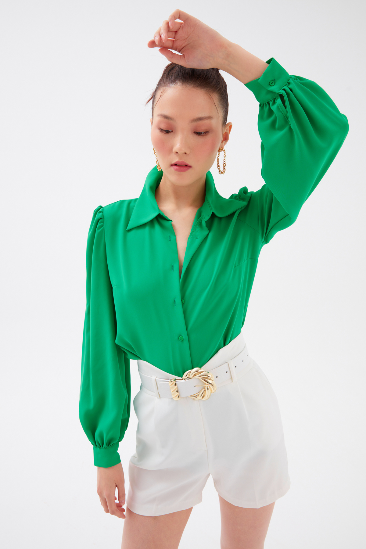 Düz Klasik Gömlek - YEŞİL