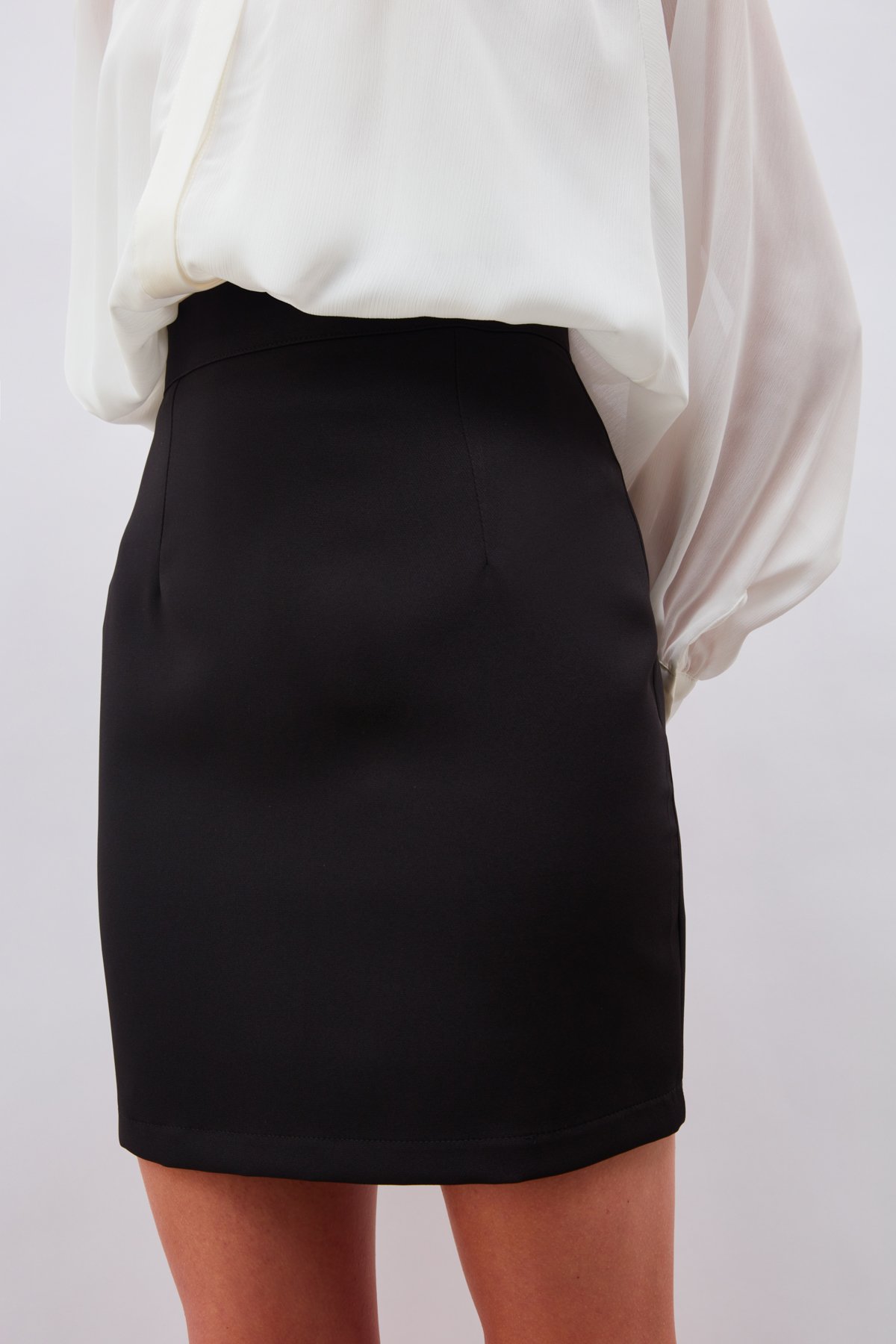 Düz Mini Etek - SİYAH