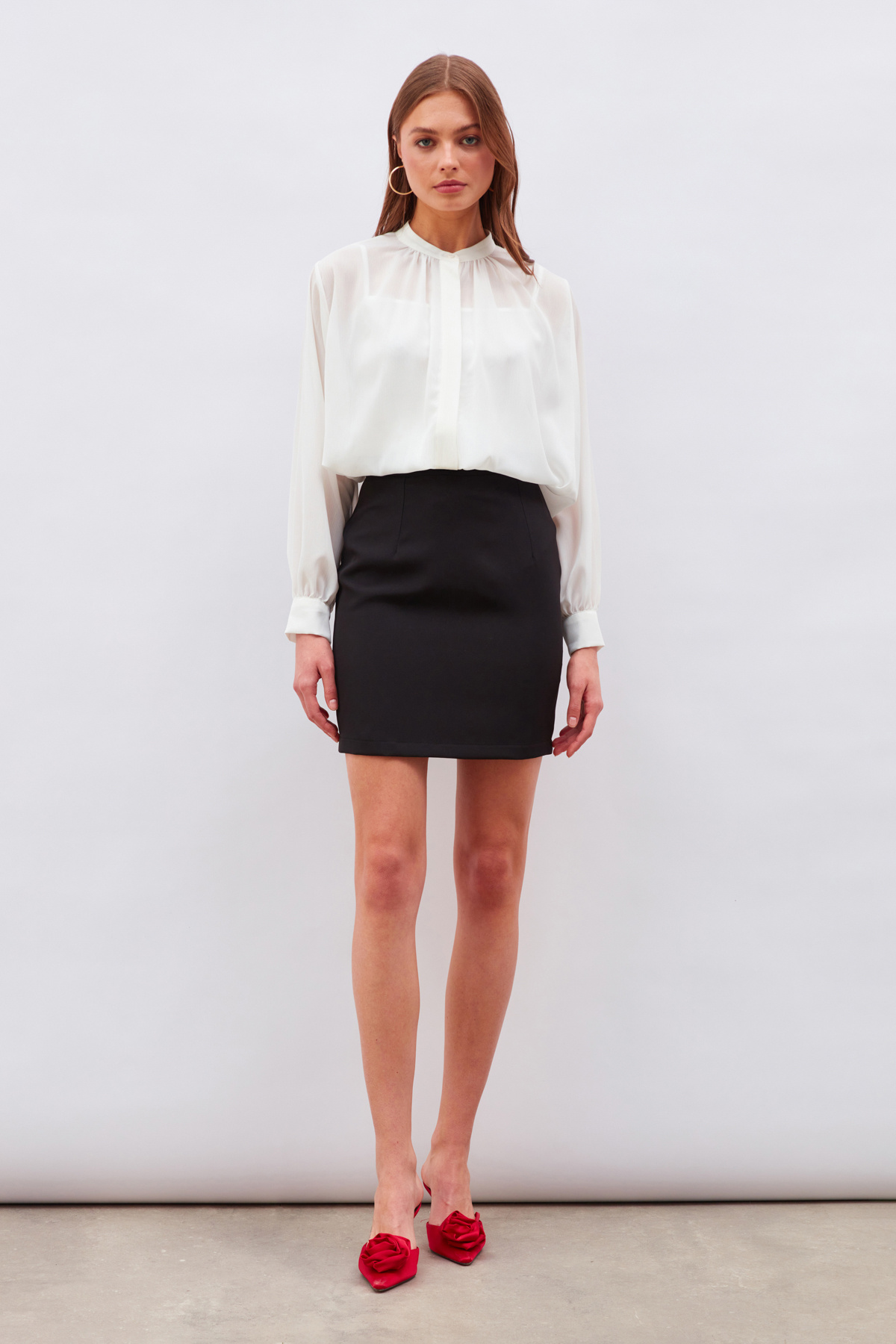 Düz Mini Etek - SİYAH