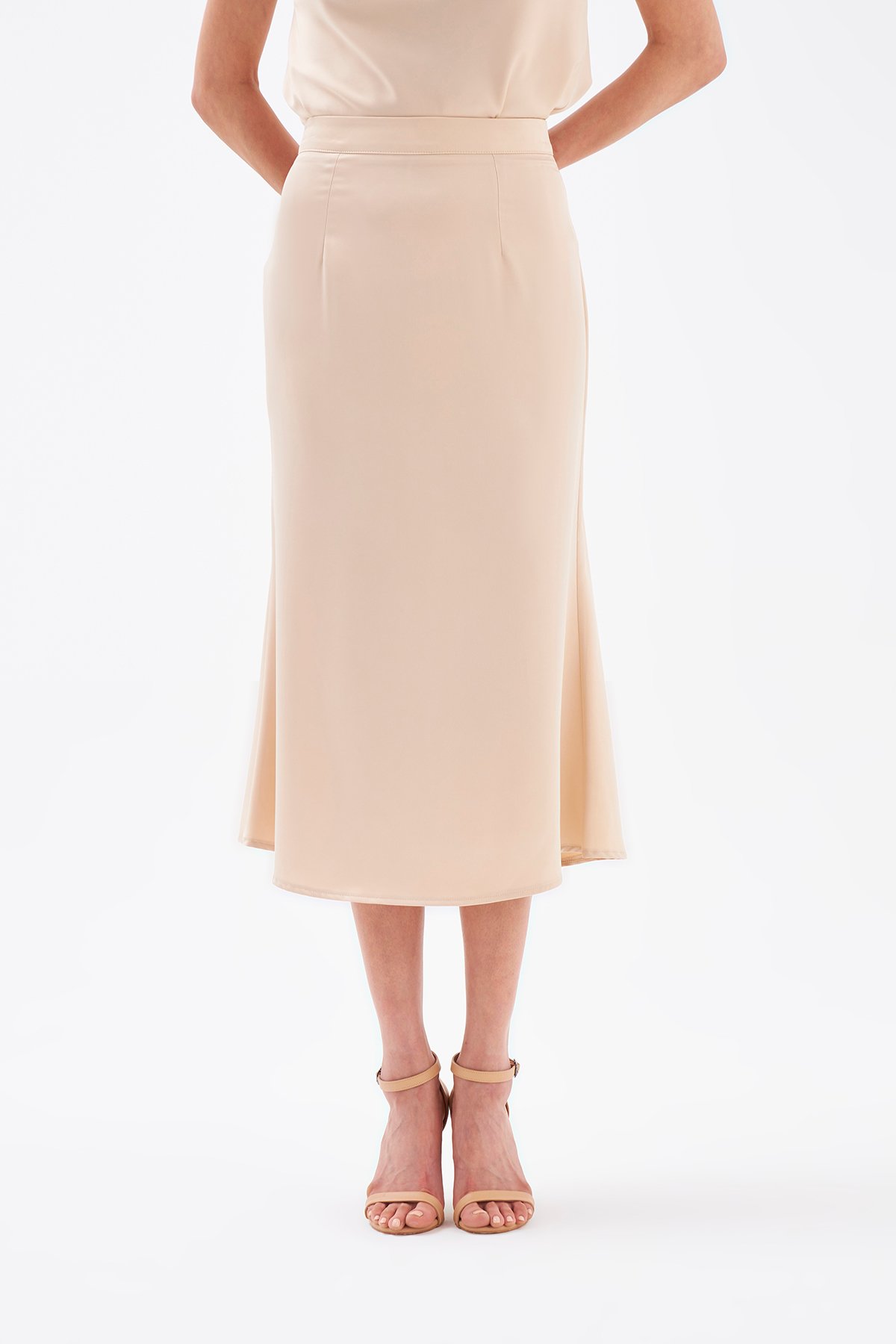 Düz Saten Etek - TAŞ