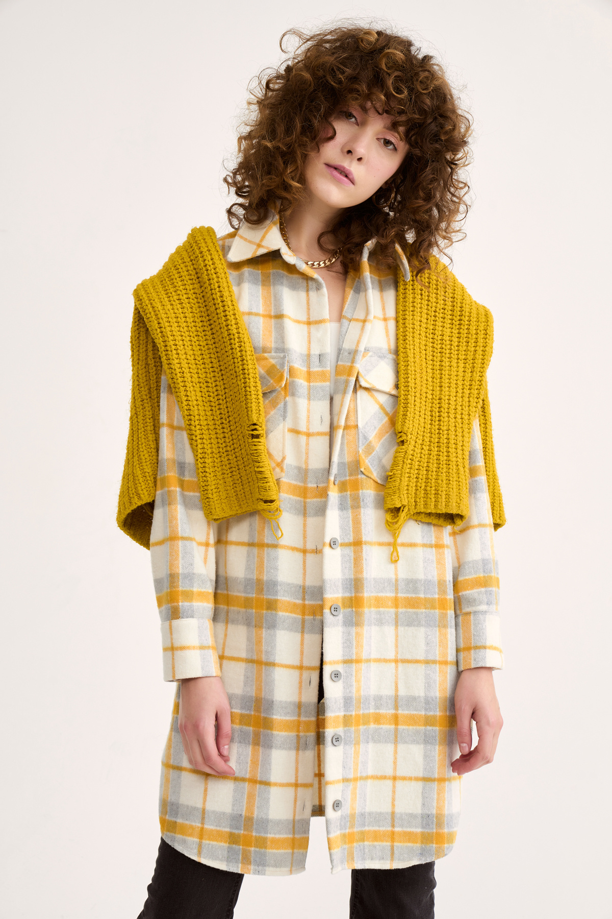 Ekose desenli uzun gömlek - HARDAL