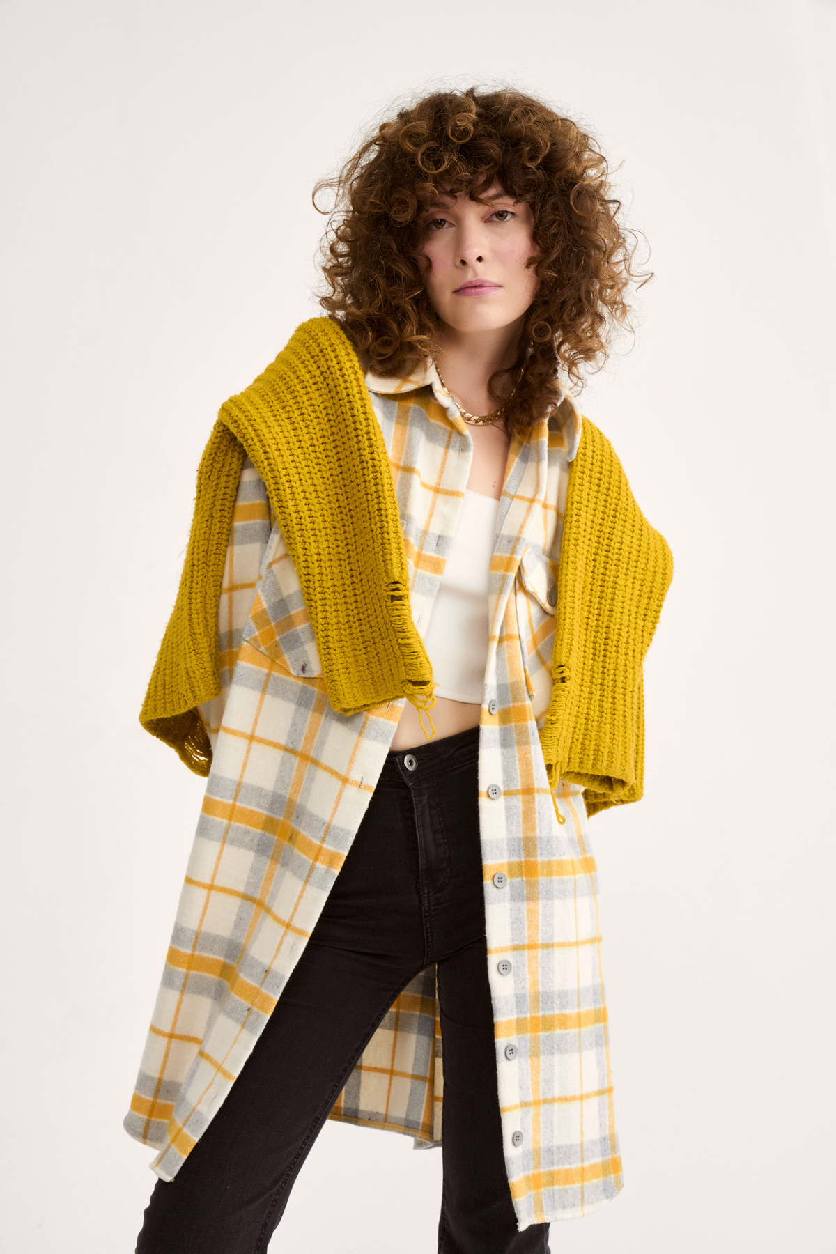 Ekose desenli uzun gömlek - HARDAL