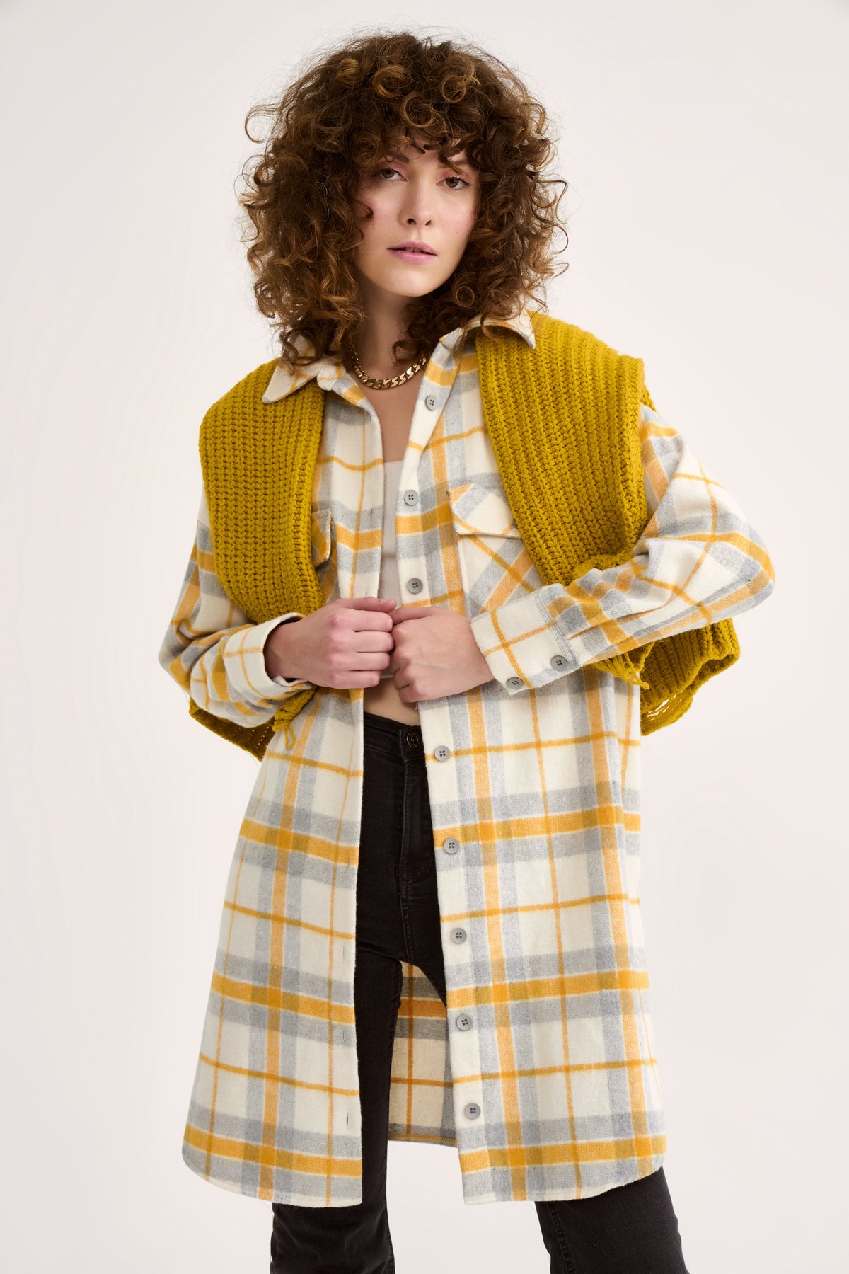 Ekose desenli uzun gömlek - HARDAL