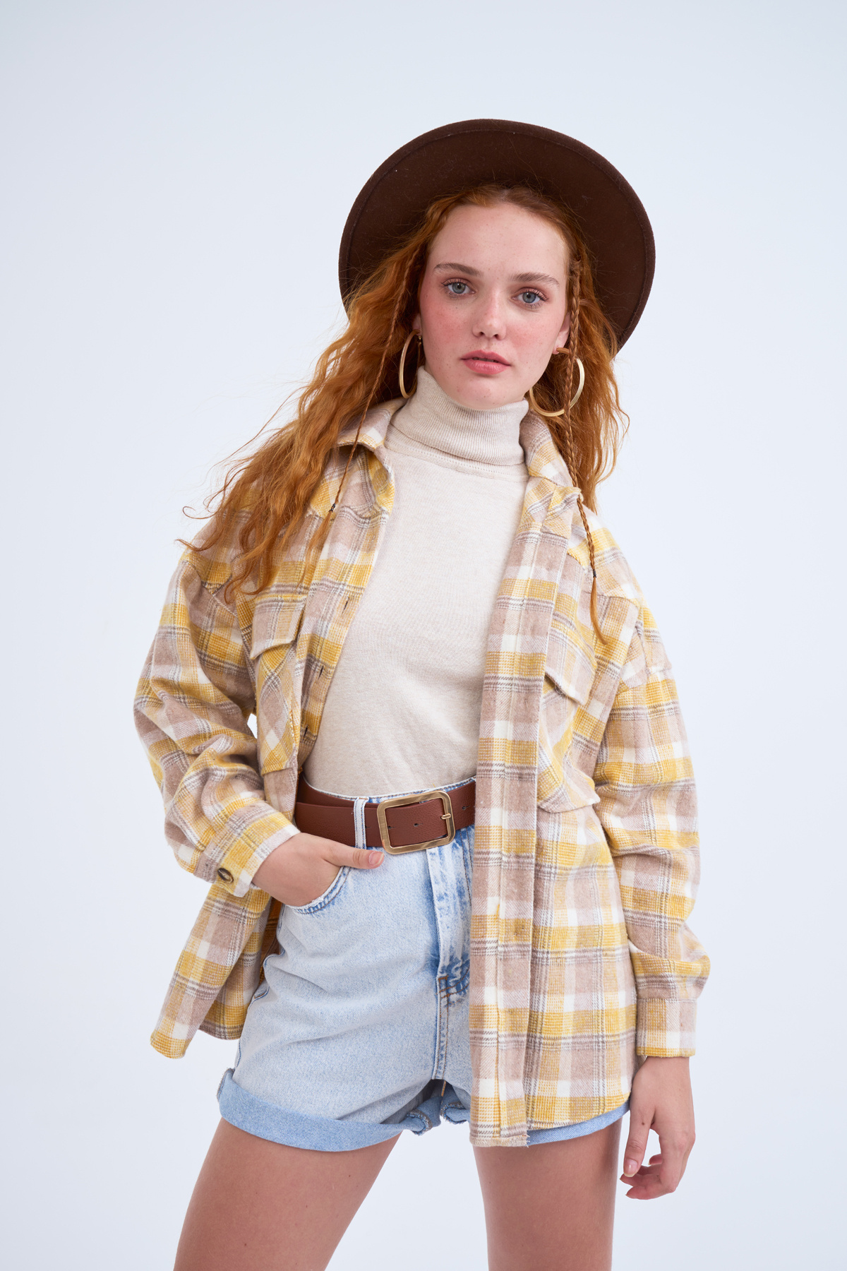 Plaid Cachet shirt - MUSTARD