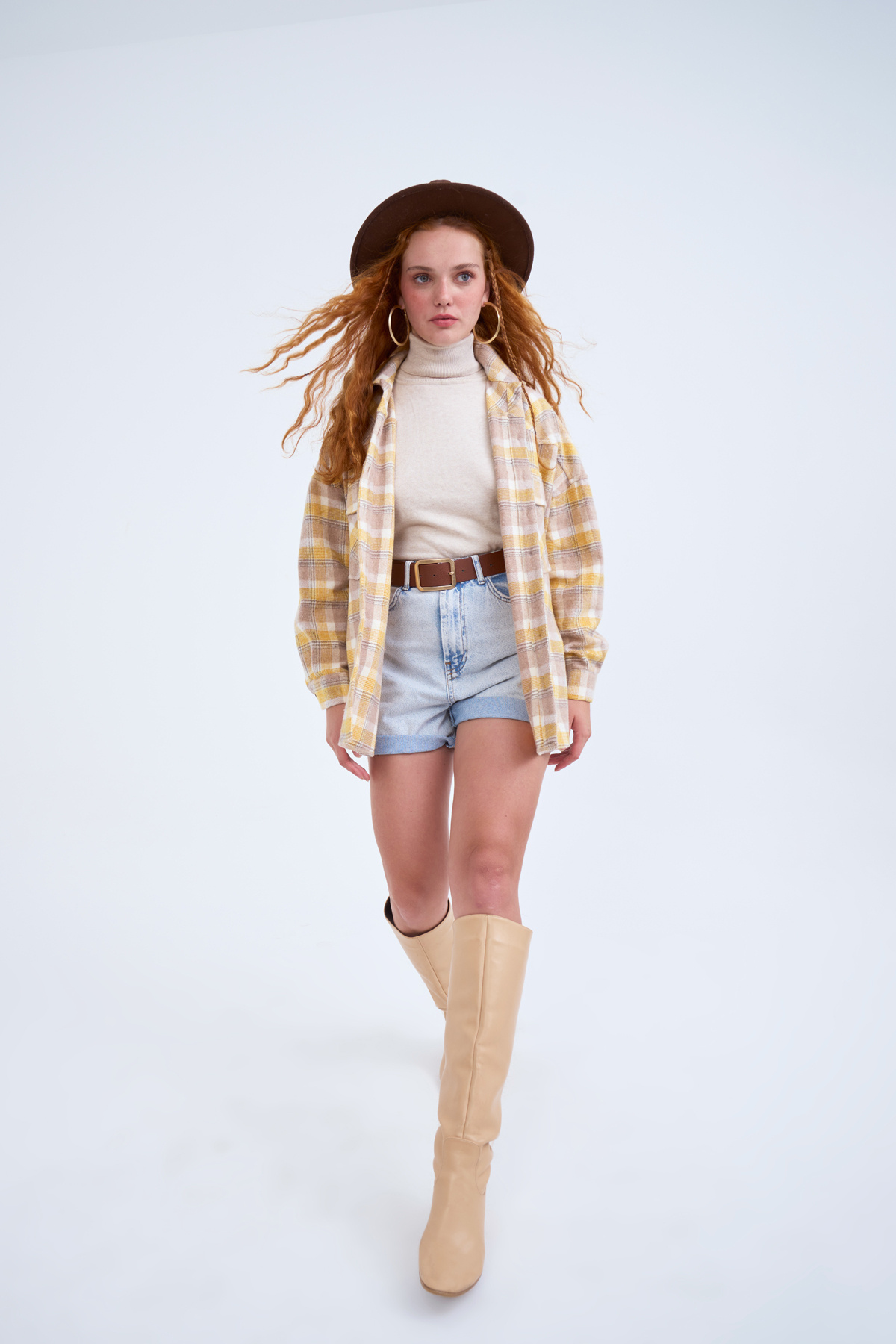 Plaid Cachet shirt - MUSTARD