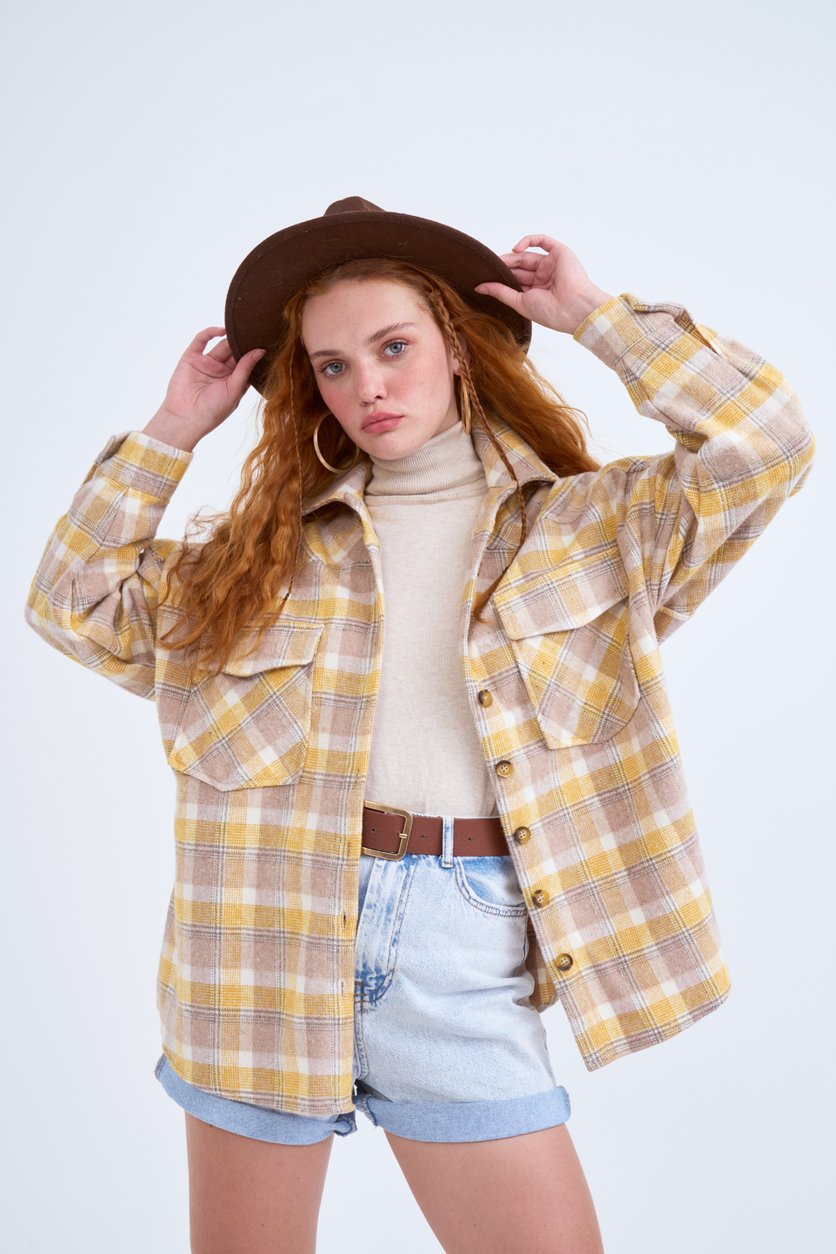 Plaid Cachet shirt - MUSTARD
