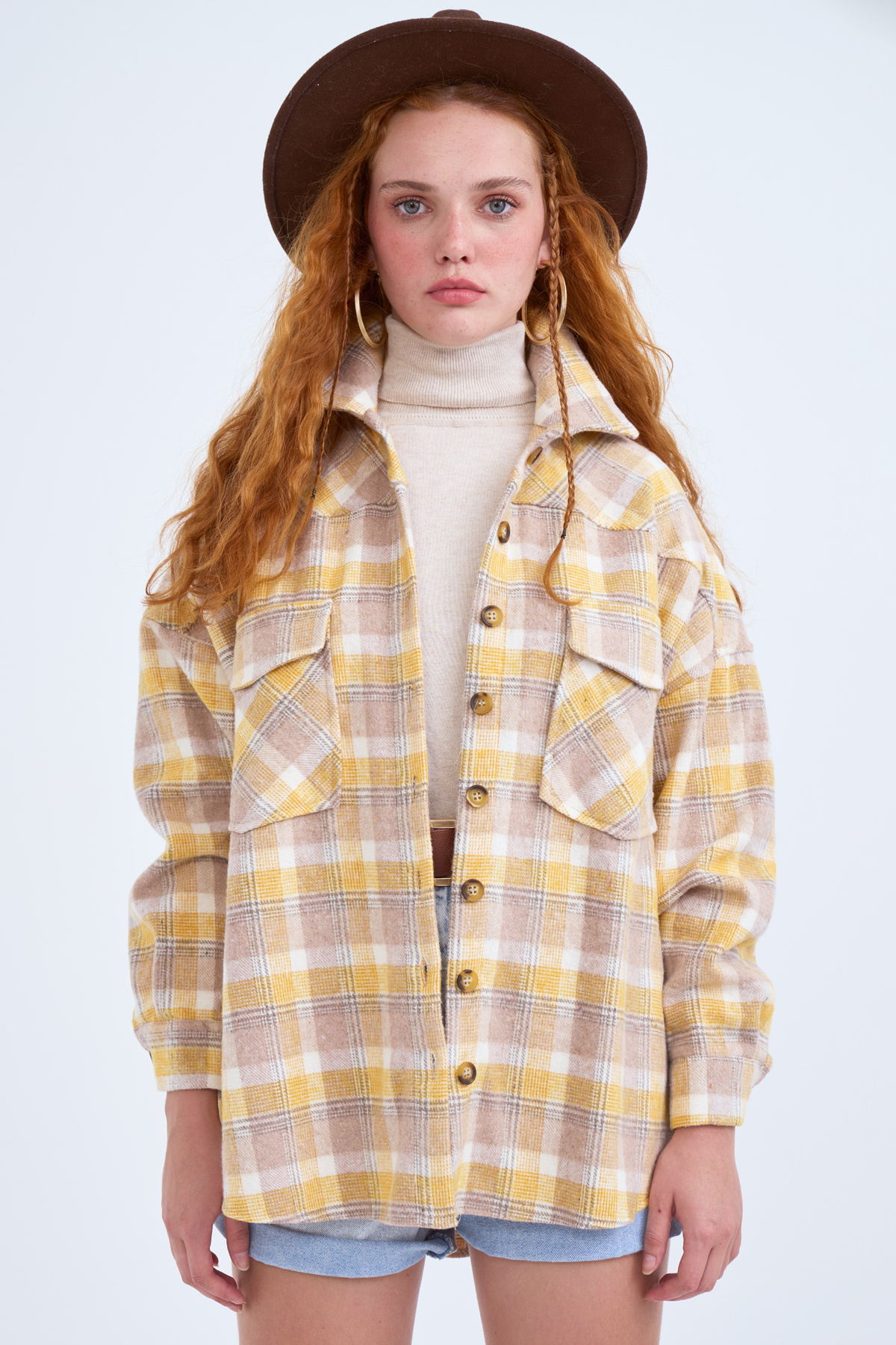 Plaid Cachet shirt - MUSTARD