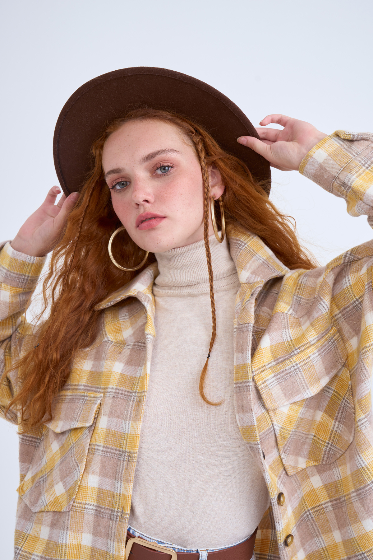 Plaid Cachet shirt - MUSTARD