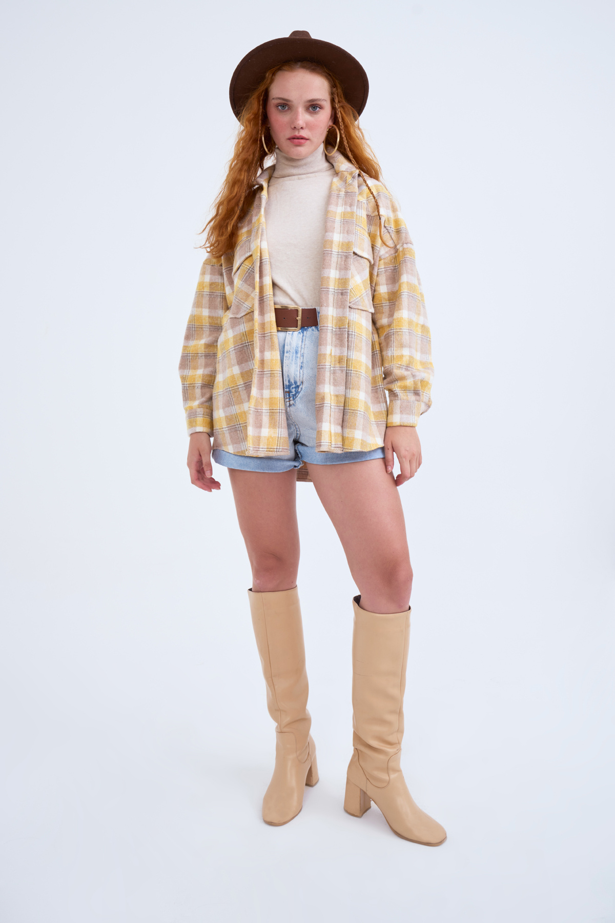 Plaid Cachet shirt - MUSTARD