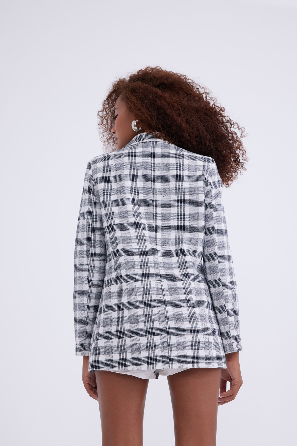 Checked shabby jacket - BLACK