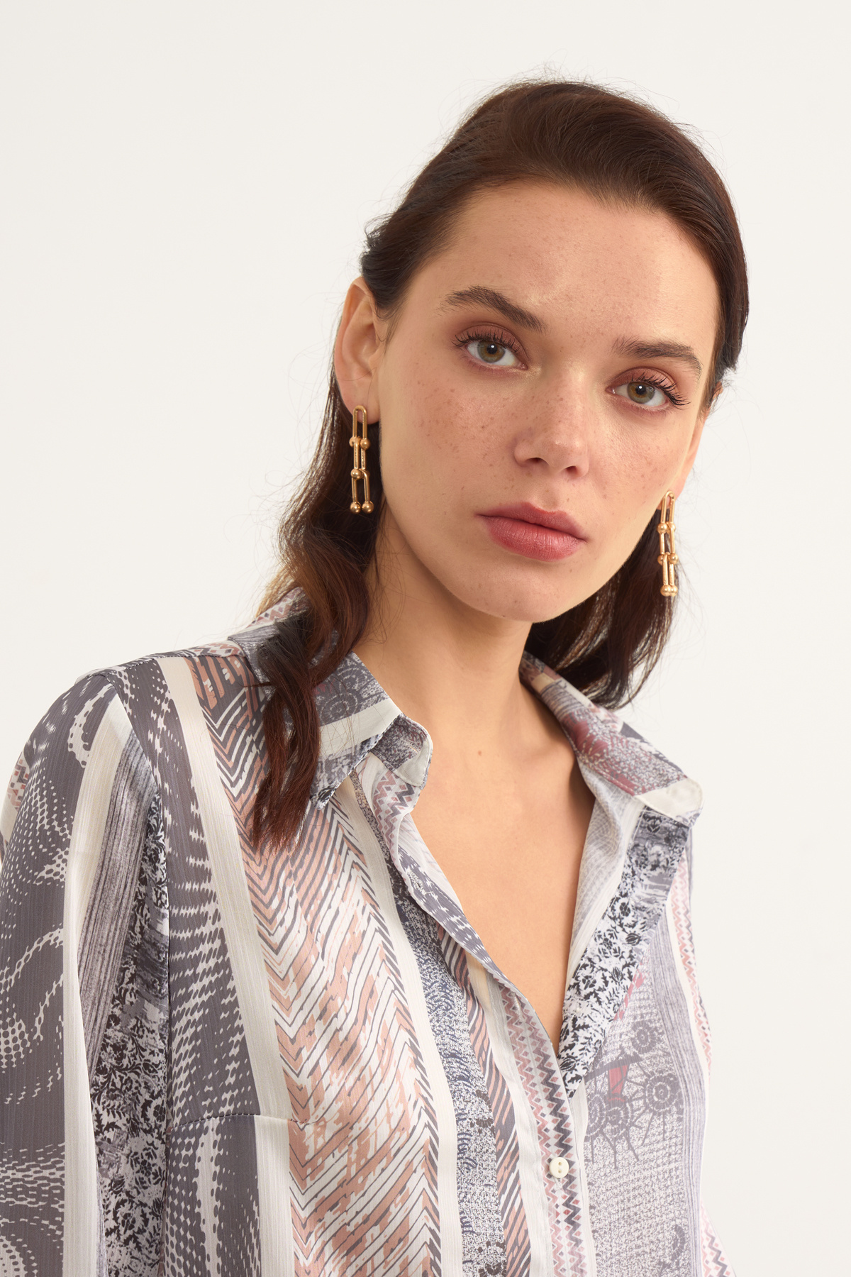 Printed shabby shirt - GRAY