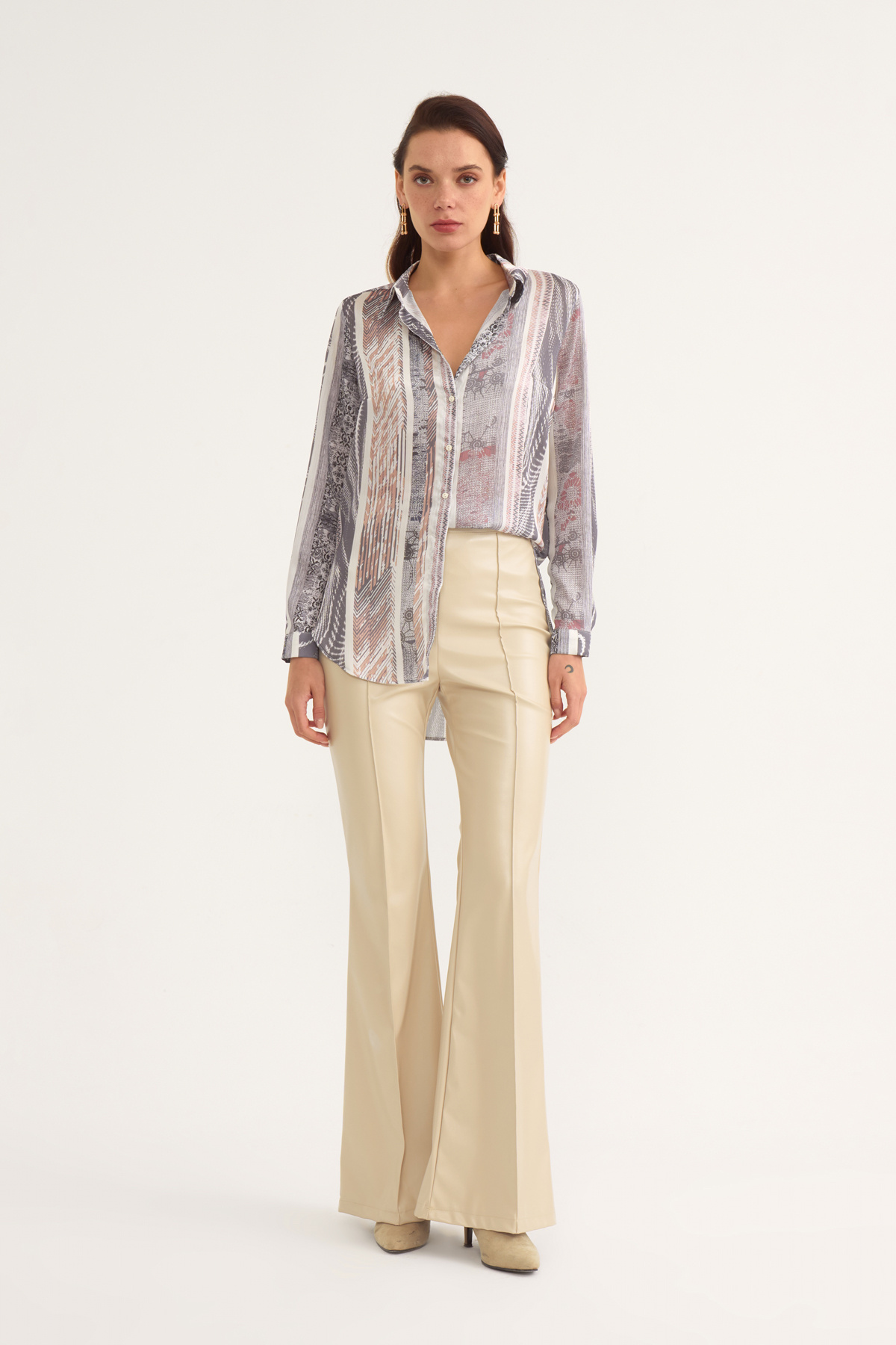 Printed shabby shirt - GRAY